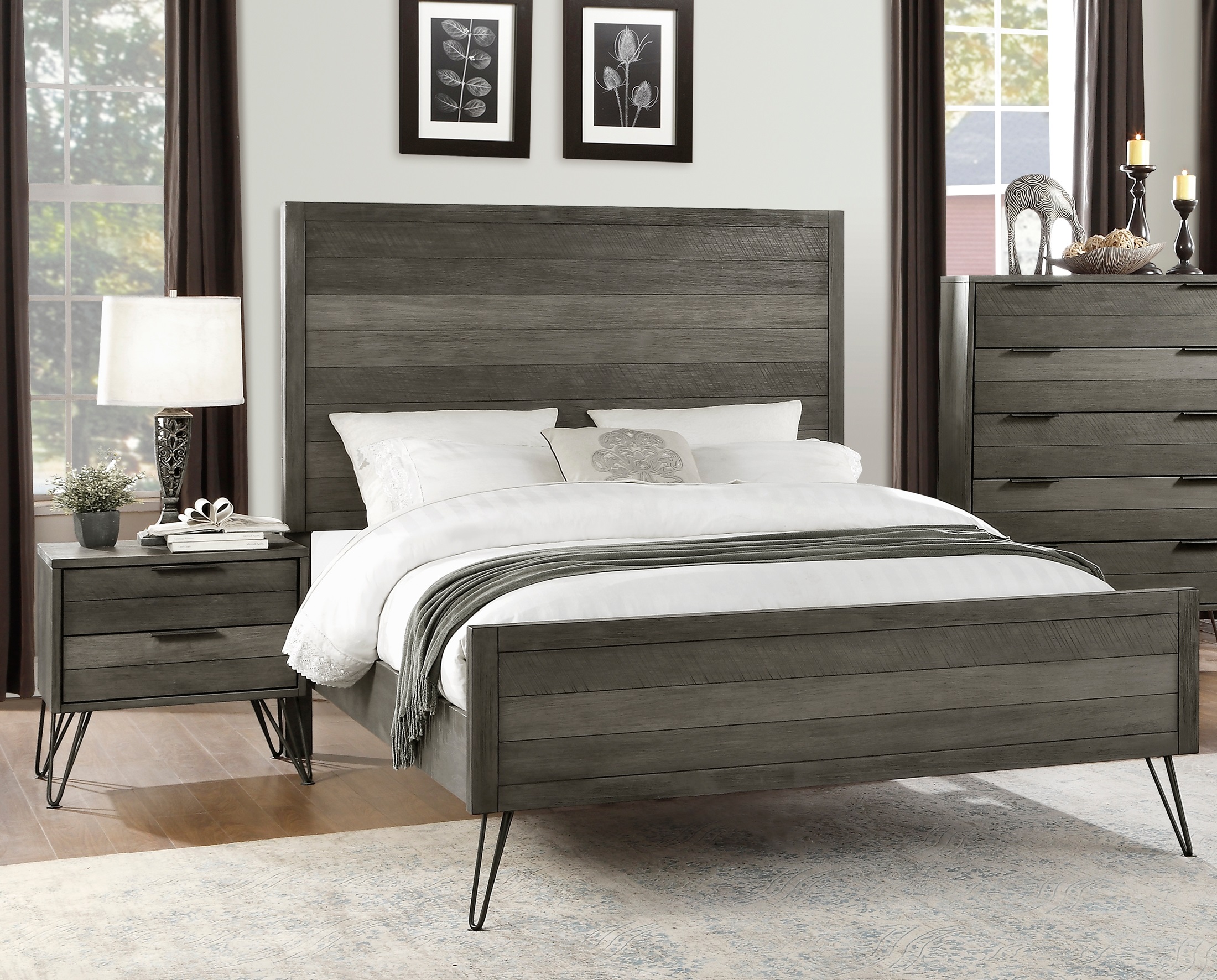 Home Elegance Urbanite Gray 2pc Bedroom Set with Queen Bed