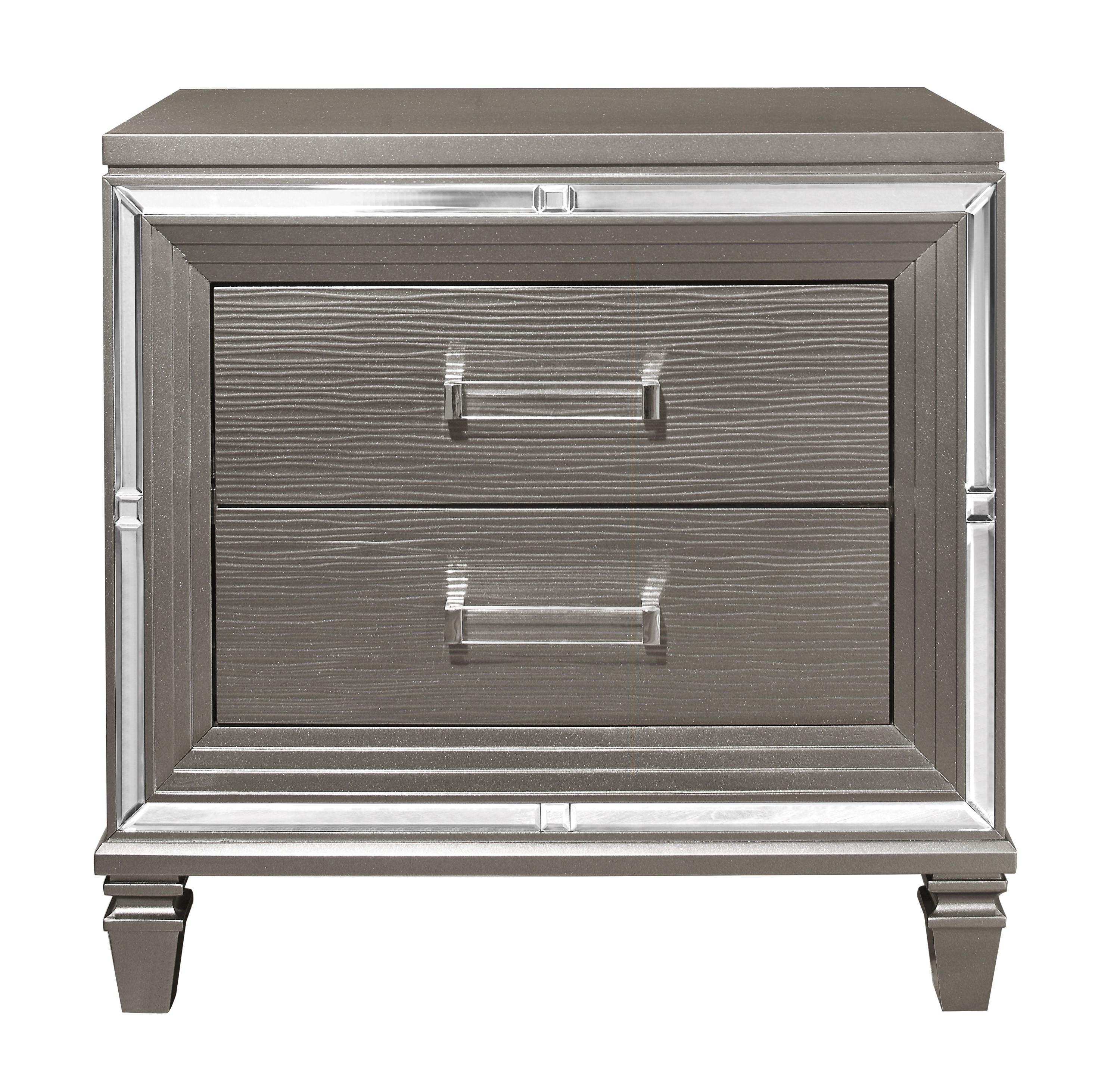 Home Elegance Tamsin Gray Gold Silver Champagne Night Stand