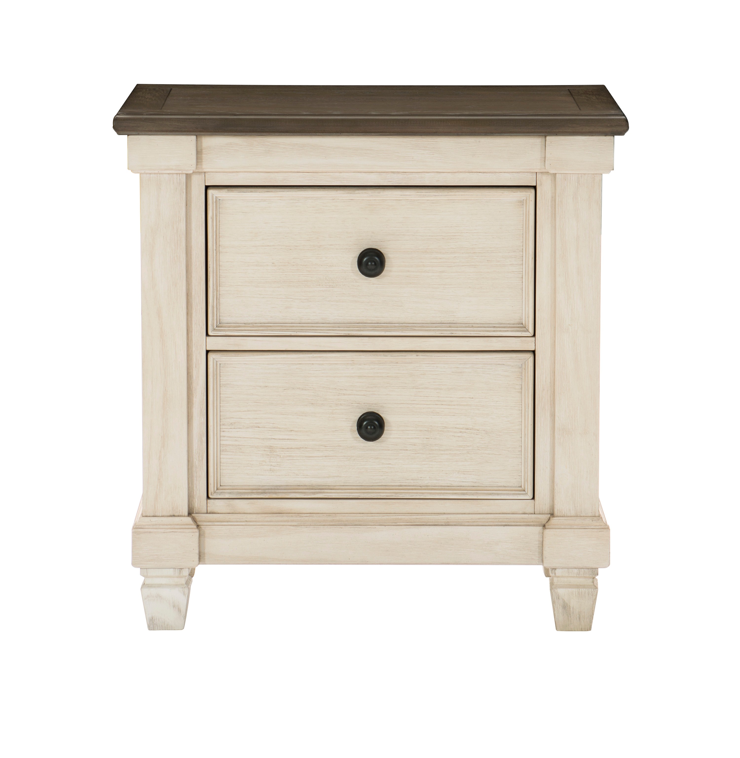Home Elegance Weaver Brown White Night Stand