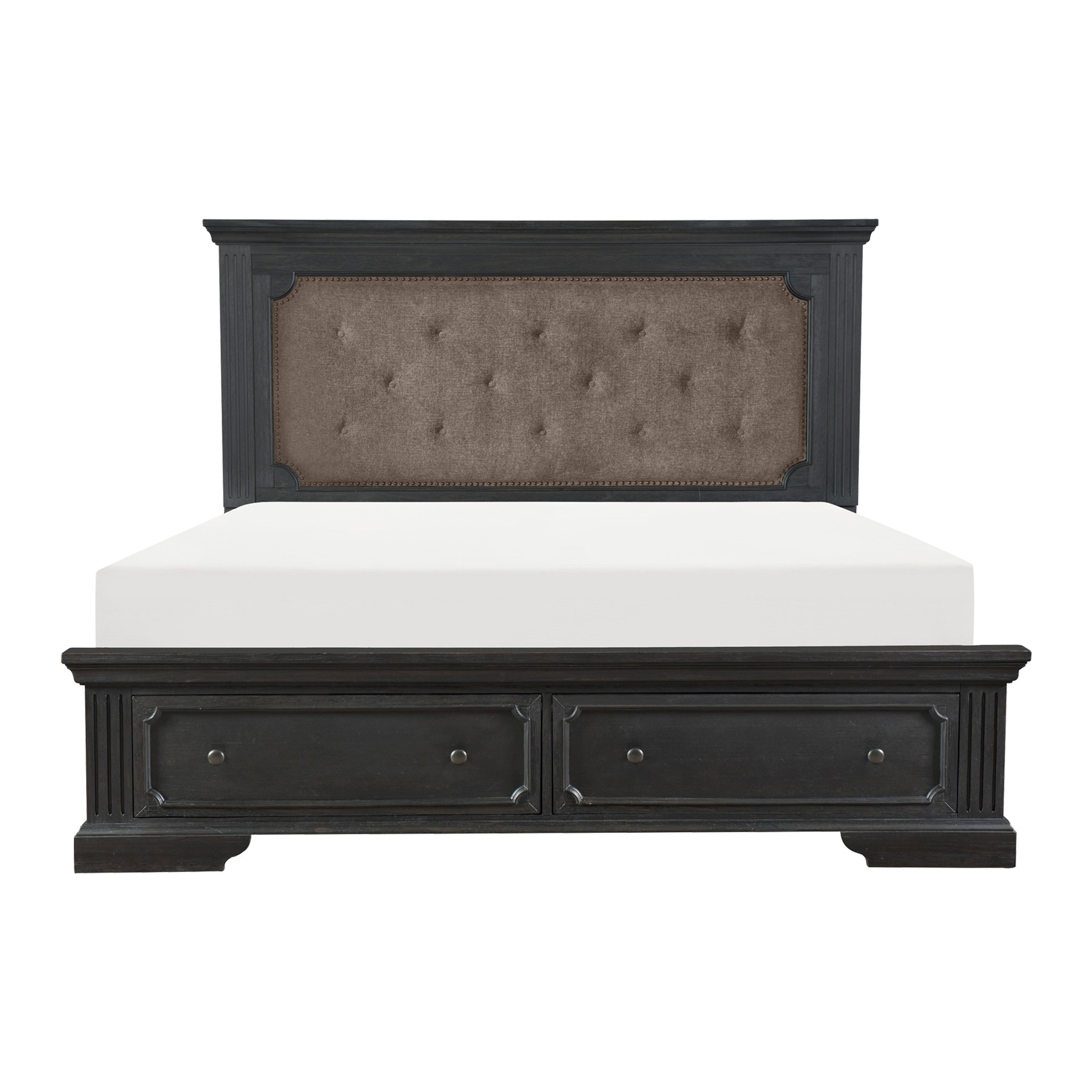 Home Elegance Bolingbrook Brown Charcoal Queen Storage Bed