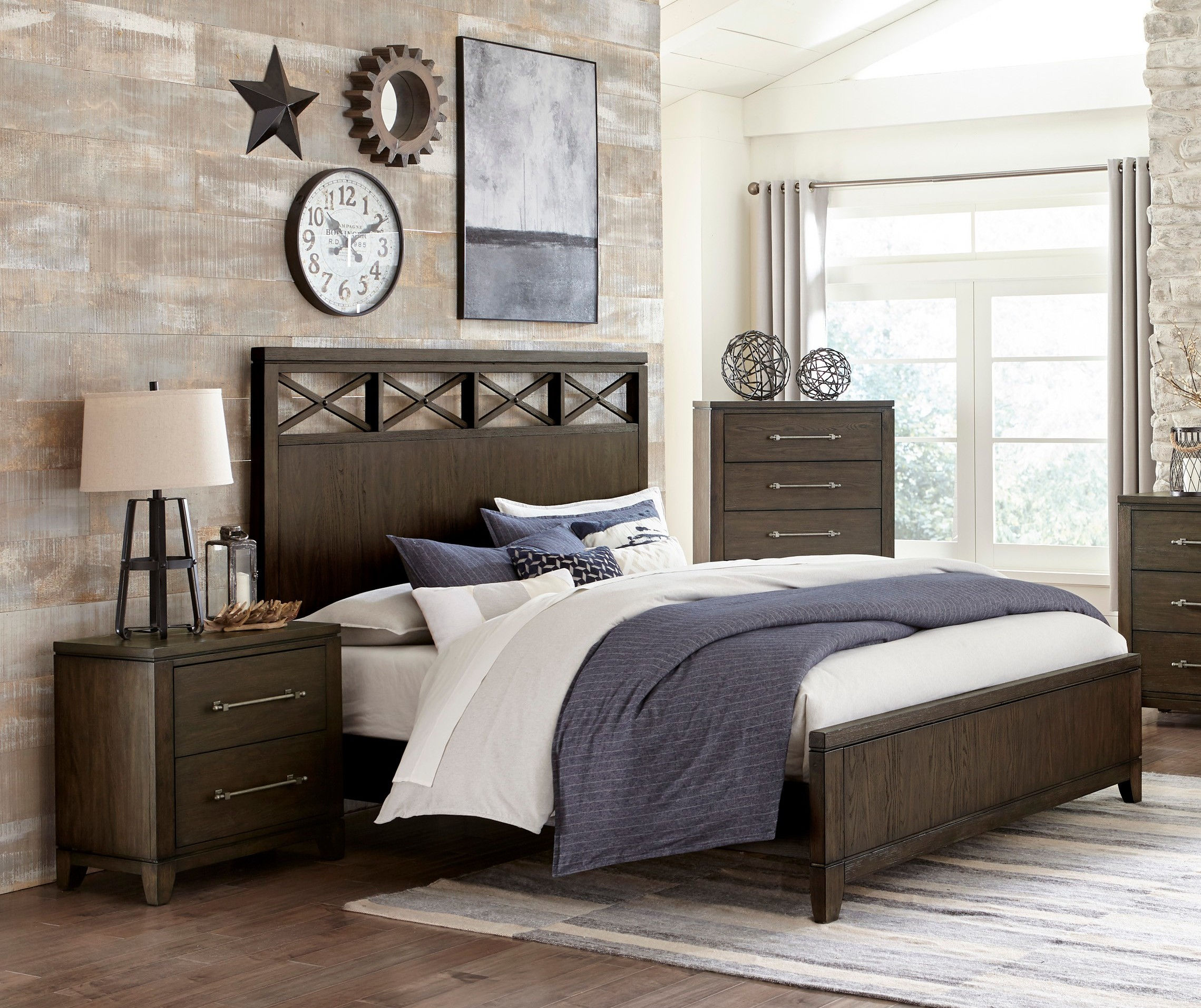 Home Elegance Griggs Brown 2pc Bedroom Set with Queen Bed
