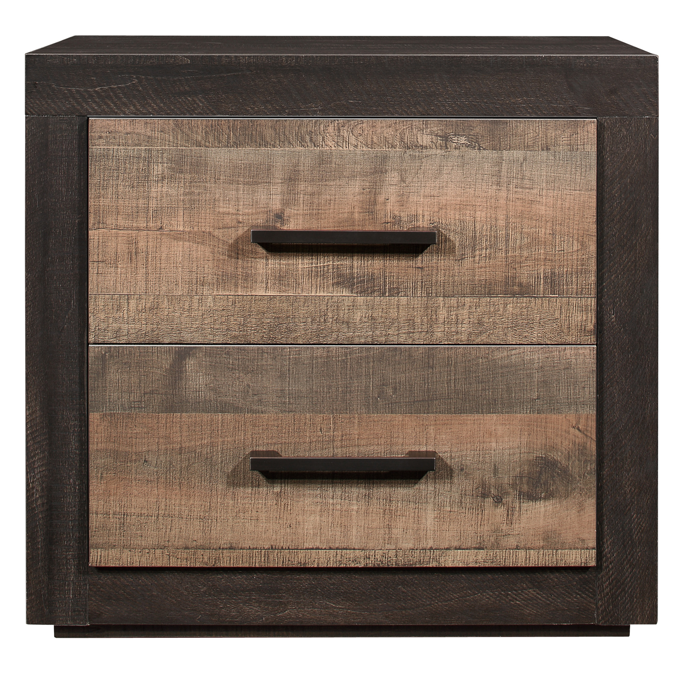 Home Elegance Miter Brown Gray Ebony Night Stand