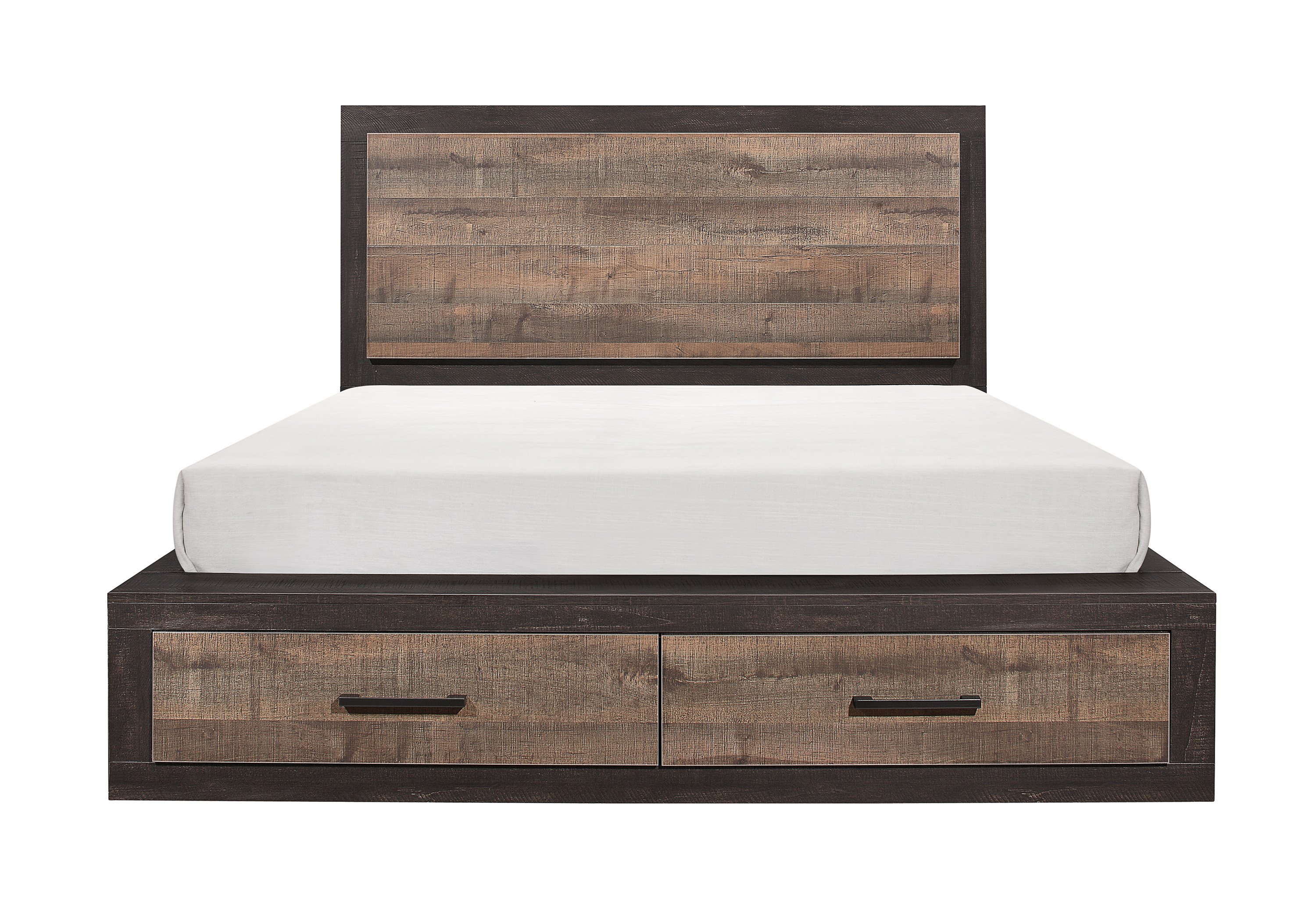 Home Elegance Miter Brown Gray Ebony Cal King Storage Bed
