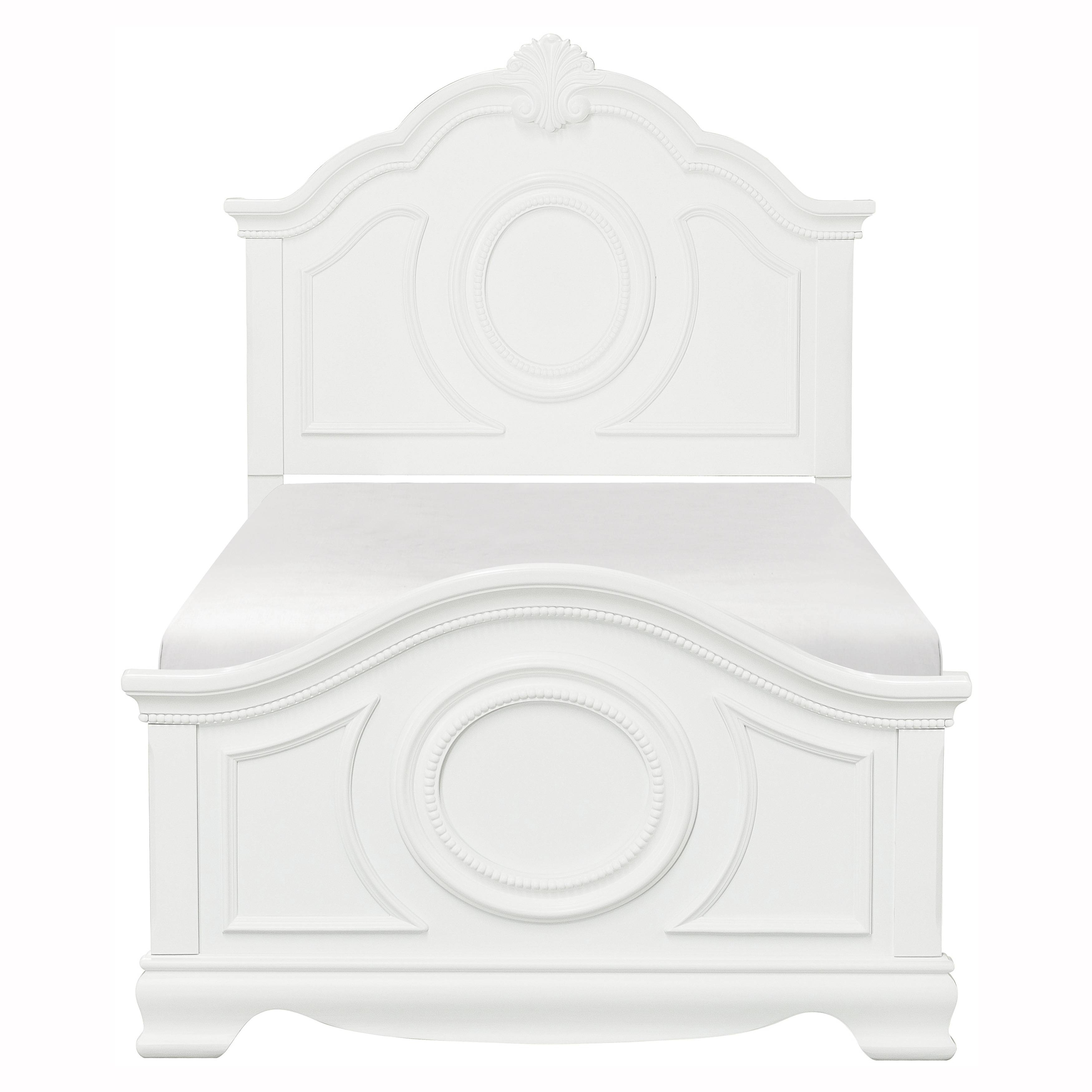 Home Elegance Lucida White Twin Bed