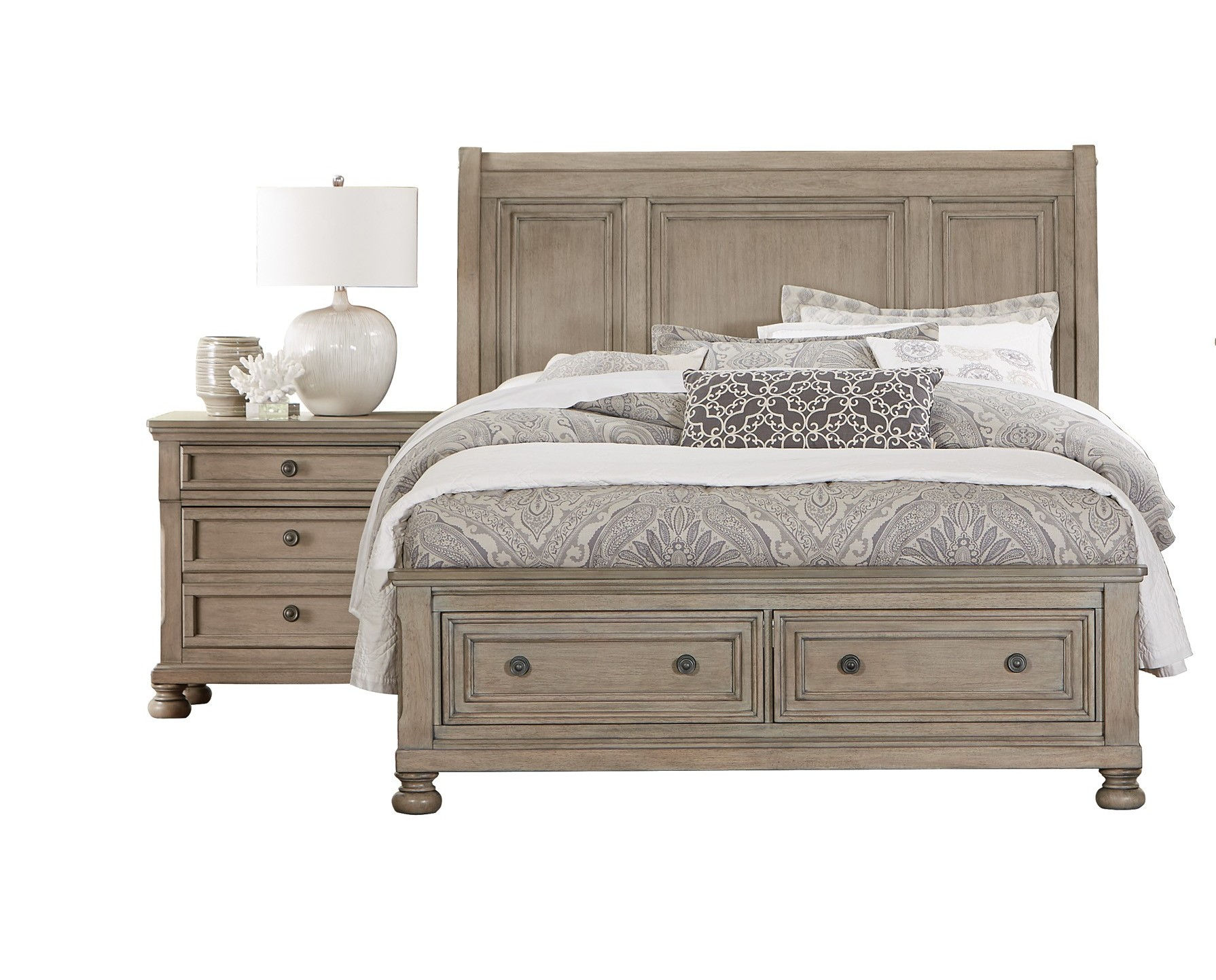Home Elegance Bethel Gray 2pc Bedroom Set With King Bed
