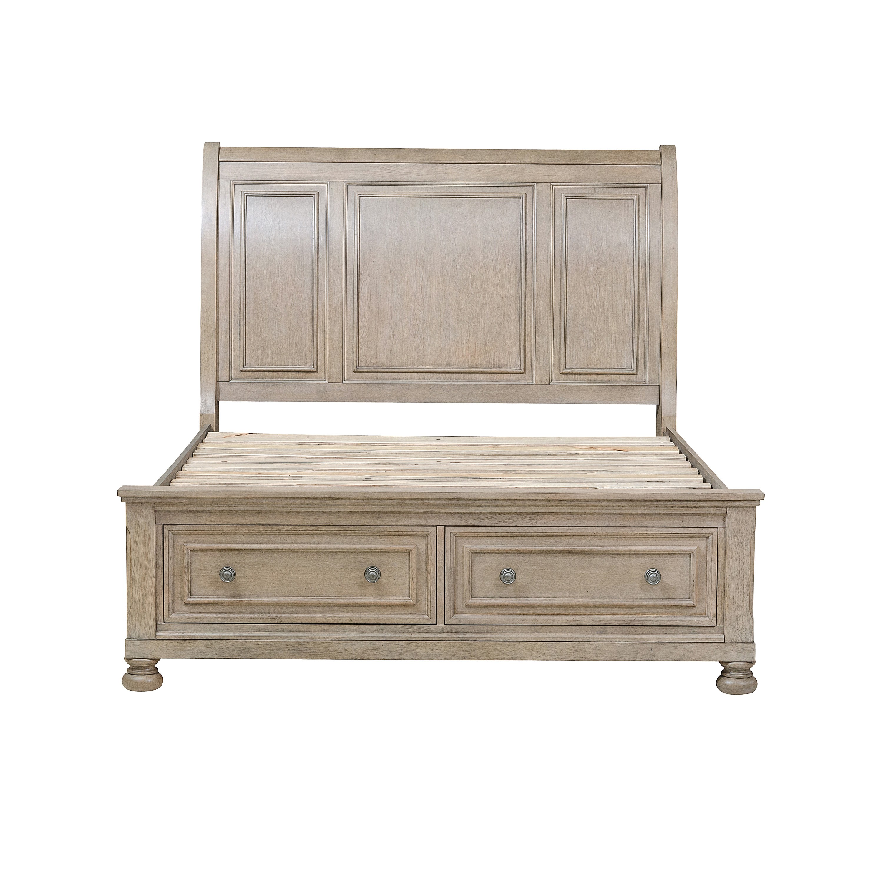 (3) Eastern King Platform Bed with Footboard Storage