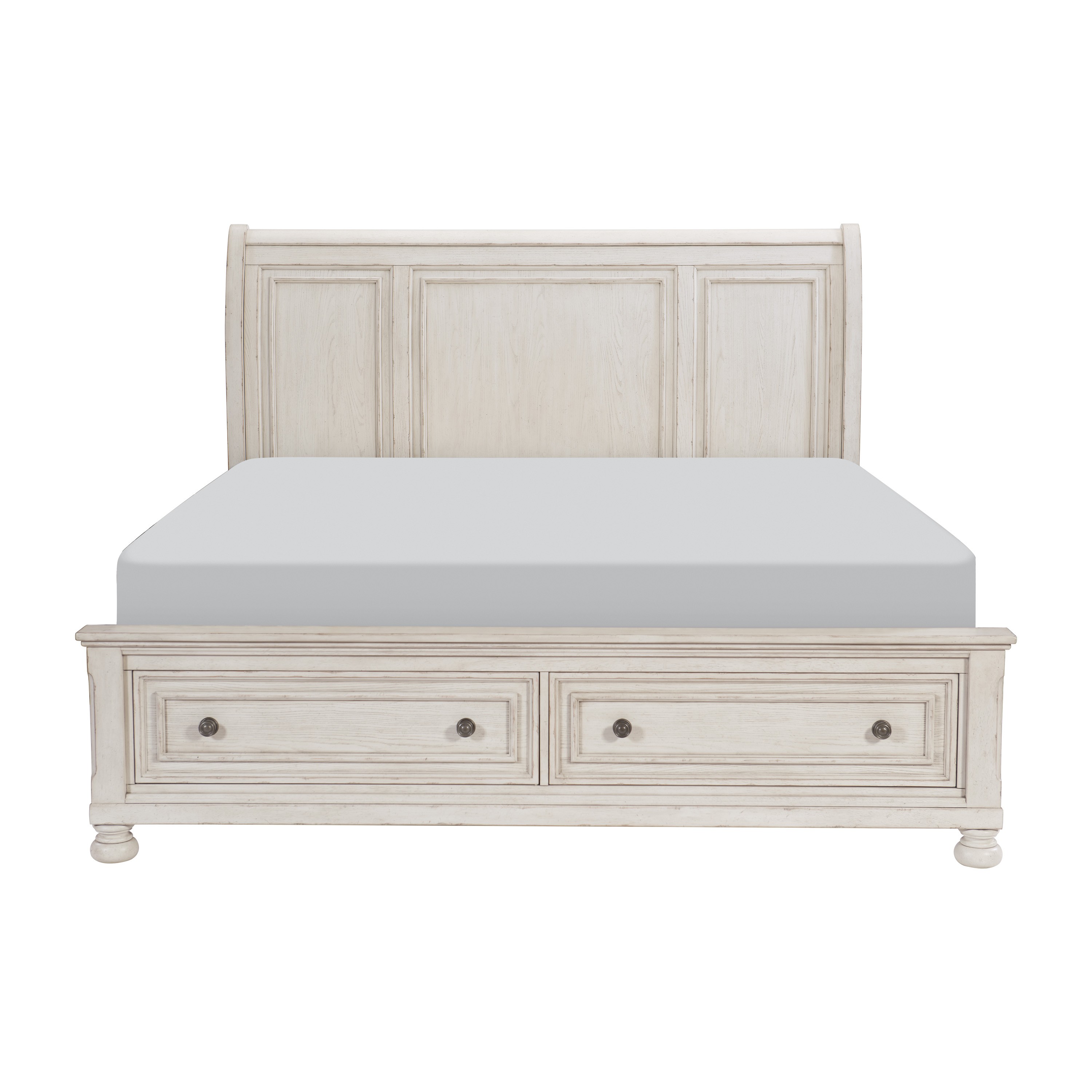 (3) Queen Platform Bed with Footboard Storage