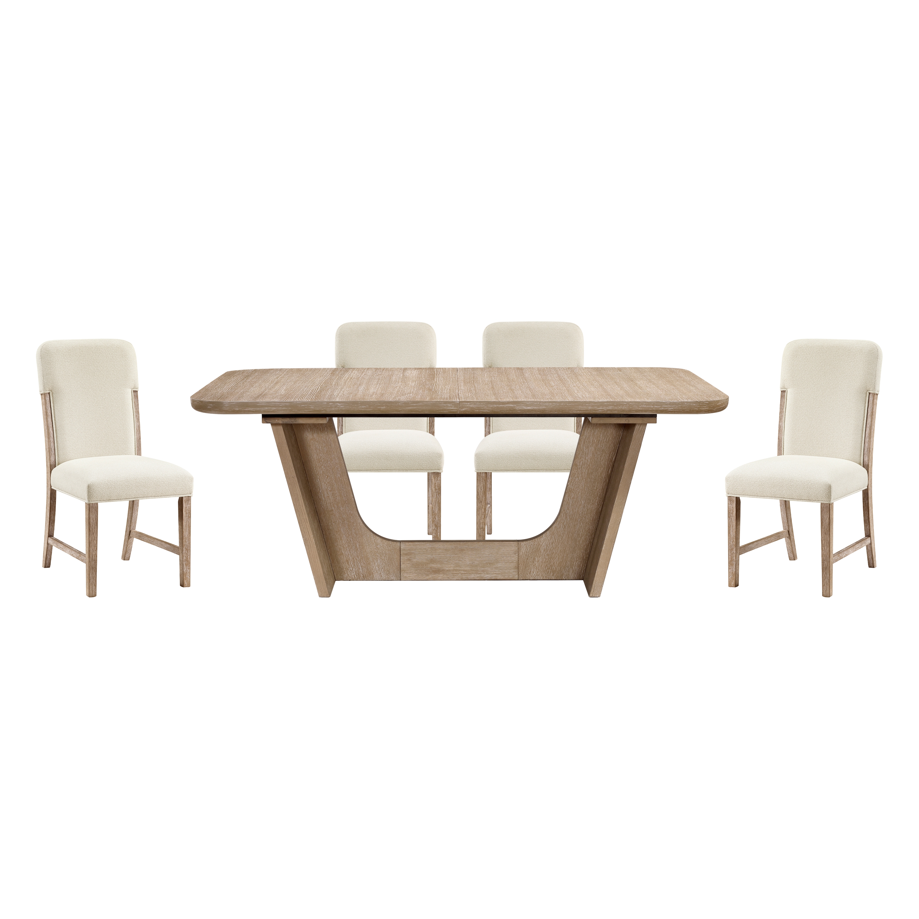 Home Elegance Wilshire Beige Natural 5pc Dining Room Set