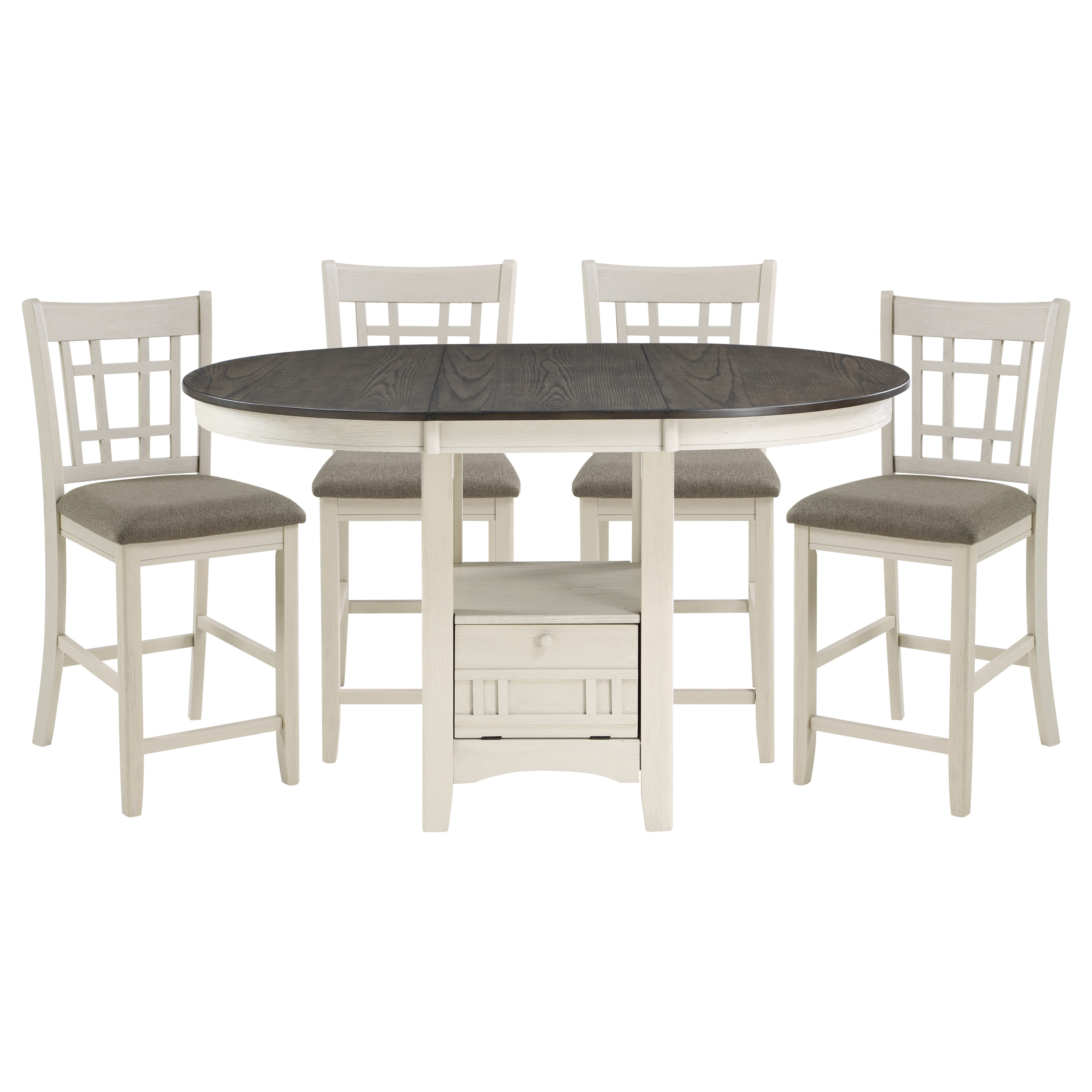 Home Elegance Junipero Brown White 5pc Counter Height Set