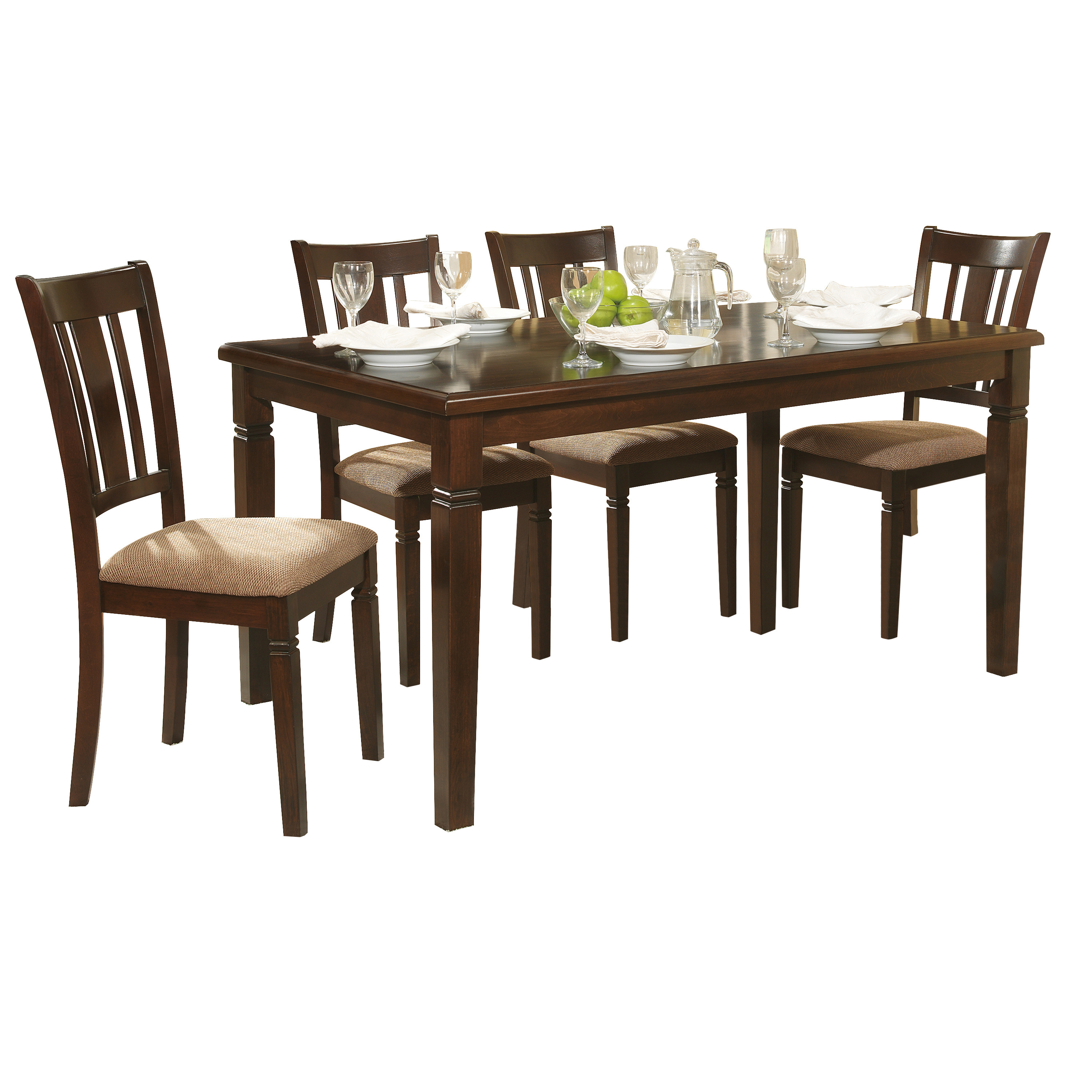 Home Elegance Devlin Espresso Brown 5pc Dining Room Set