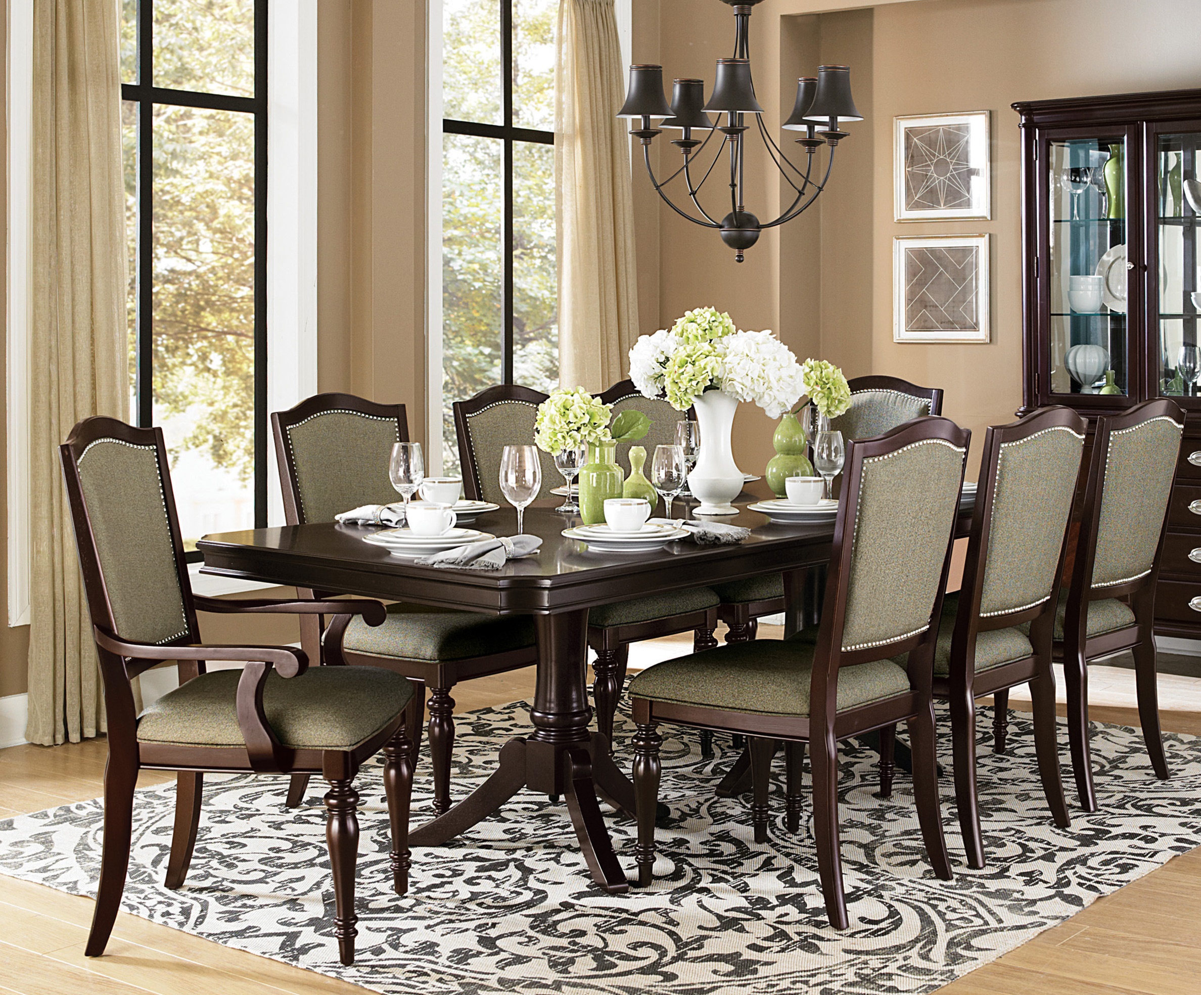 Home Elegance Marston Cherry 9pc Dining Room Set