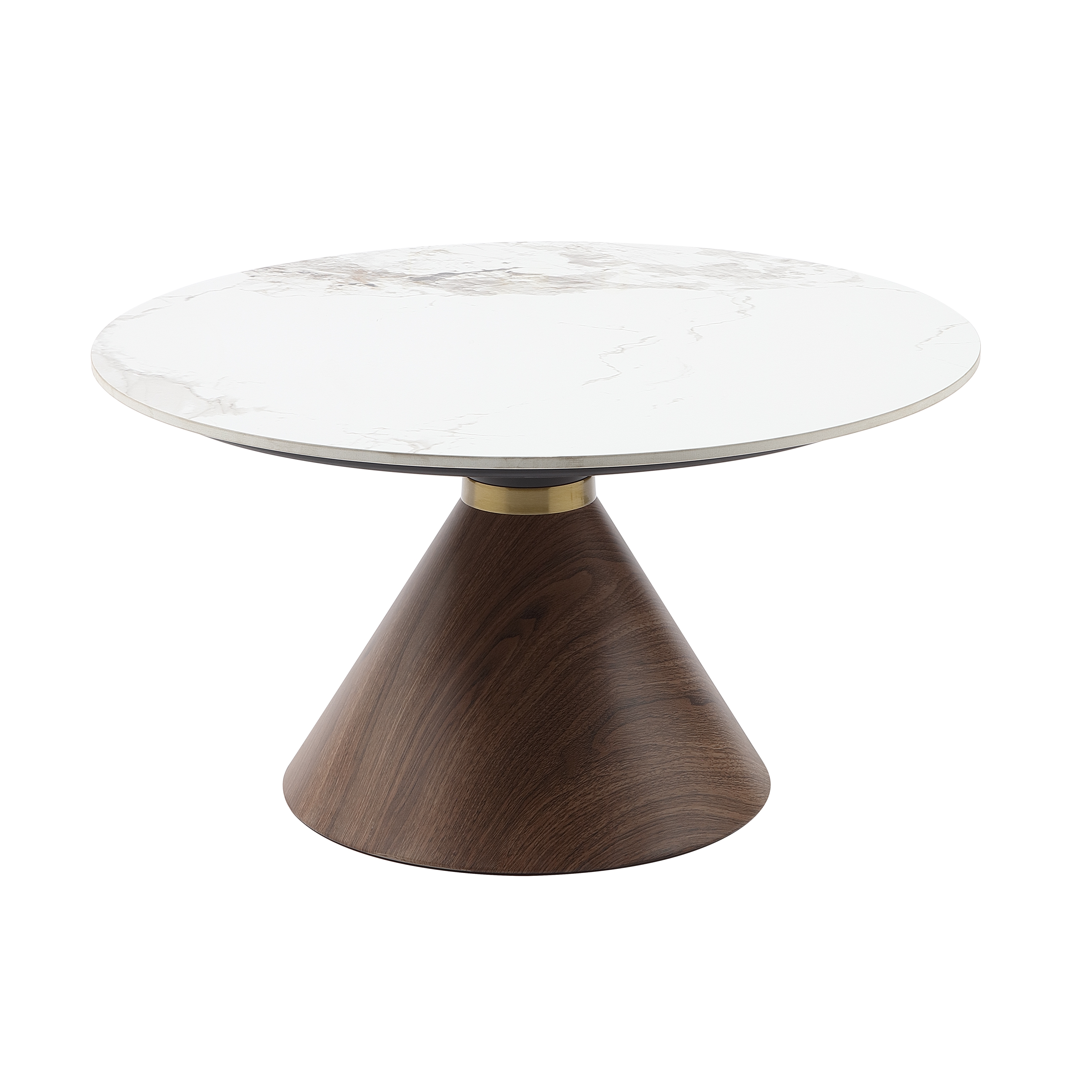 Home Elegance Greer Brown Walnut White Cocktail Table