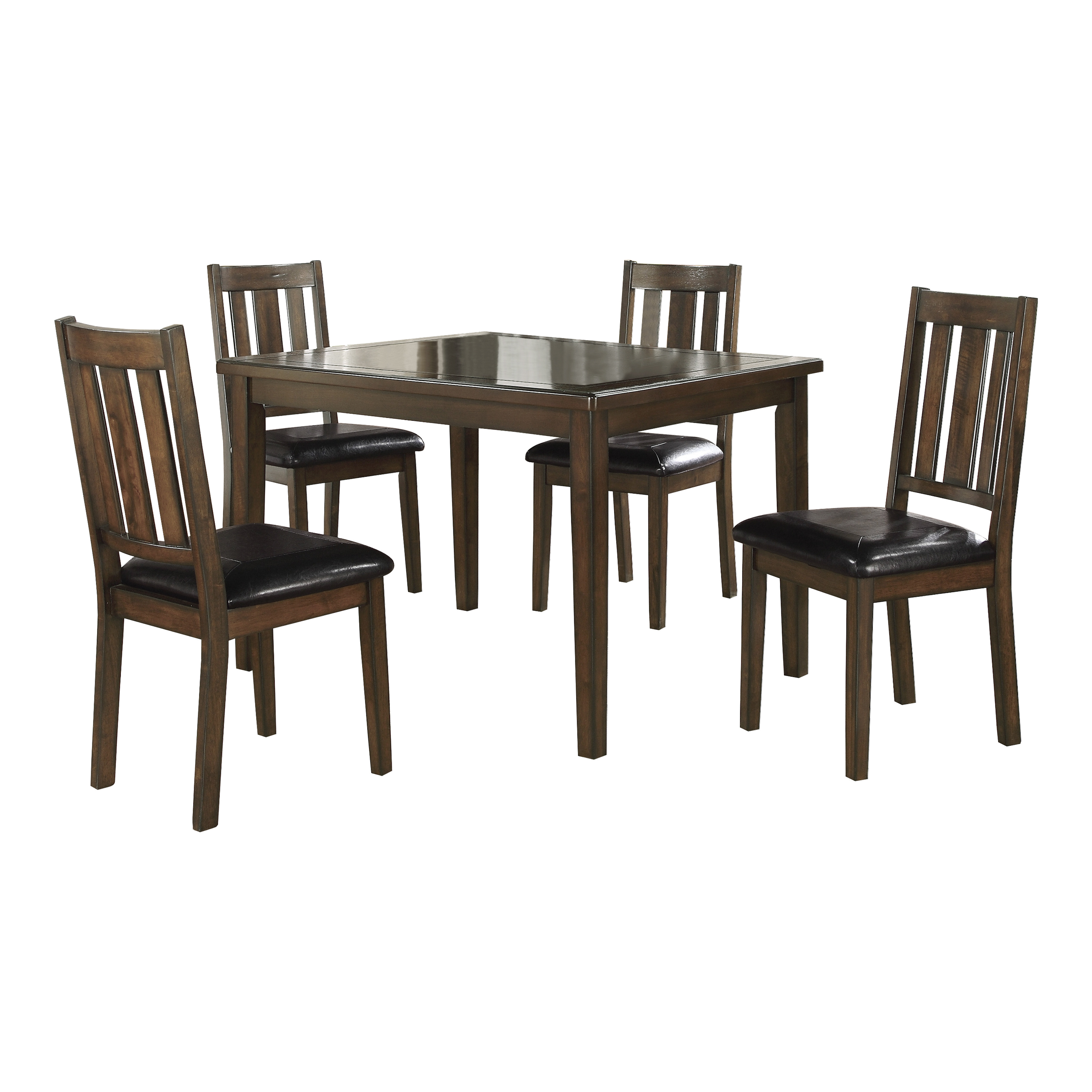 Home Elegance Mosely Cherry Brown 5pc Dinette Room Set