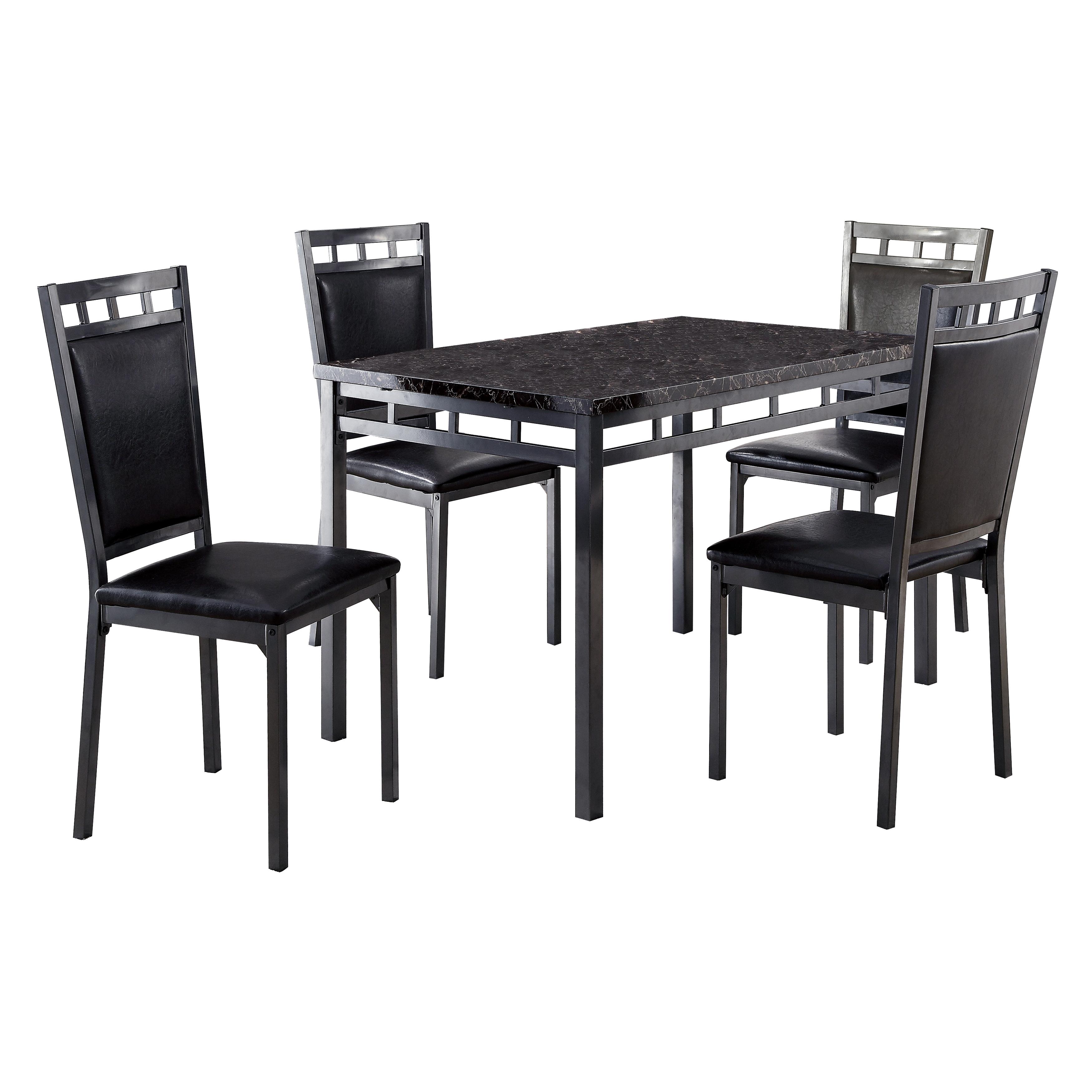 Home Elegance Olney Brown Black 5pc Dinette Room Set