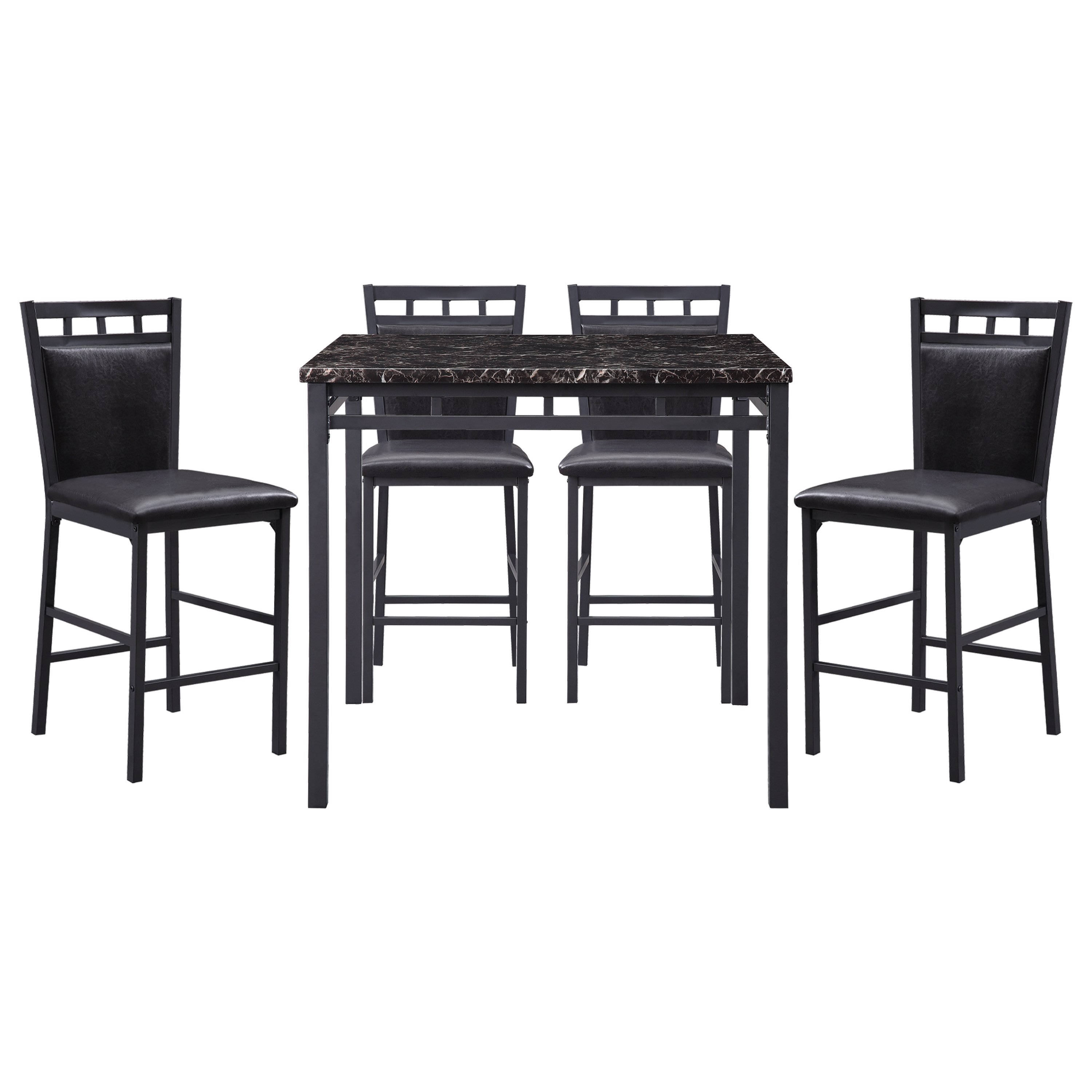 Home Elegance Olney Brown Black 5pc Counter Height Set