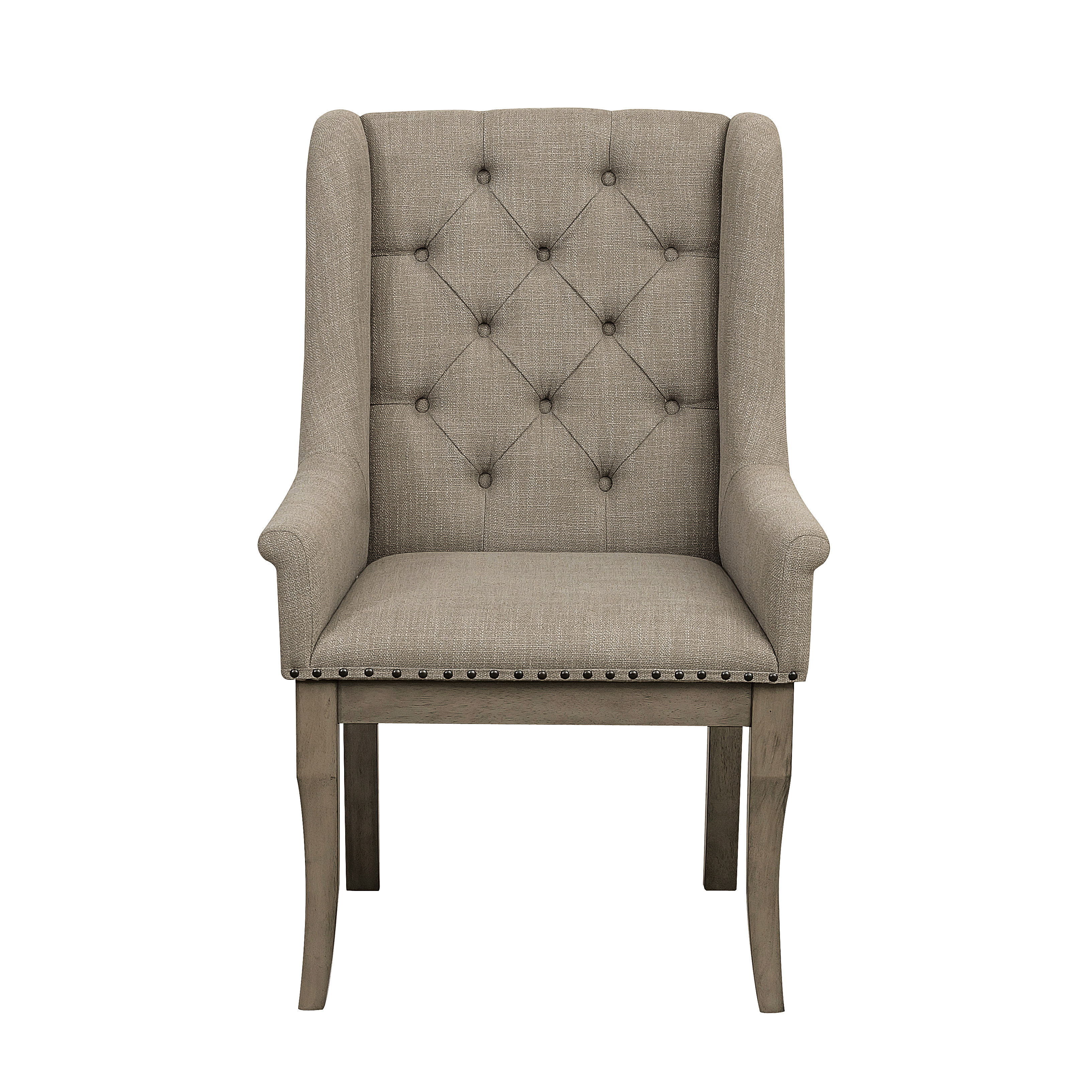 2 Home Elegance Vermillion Beige Gray Taupe Arm Chairs