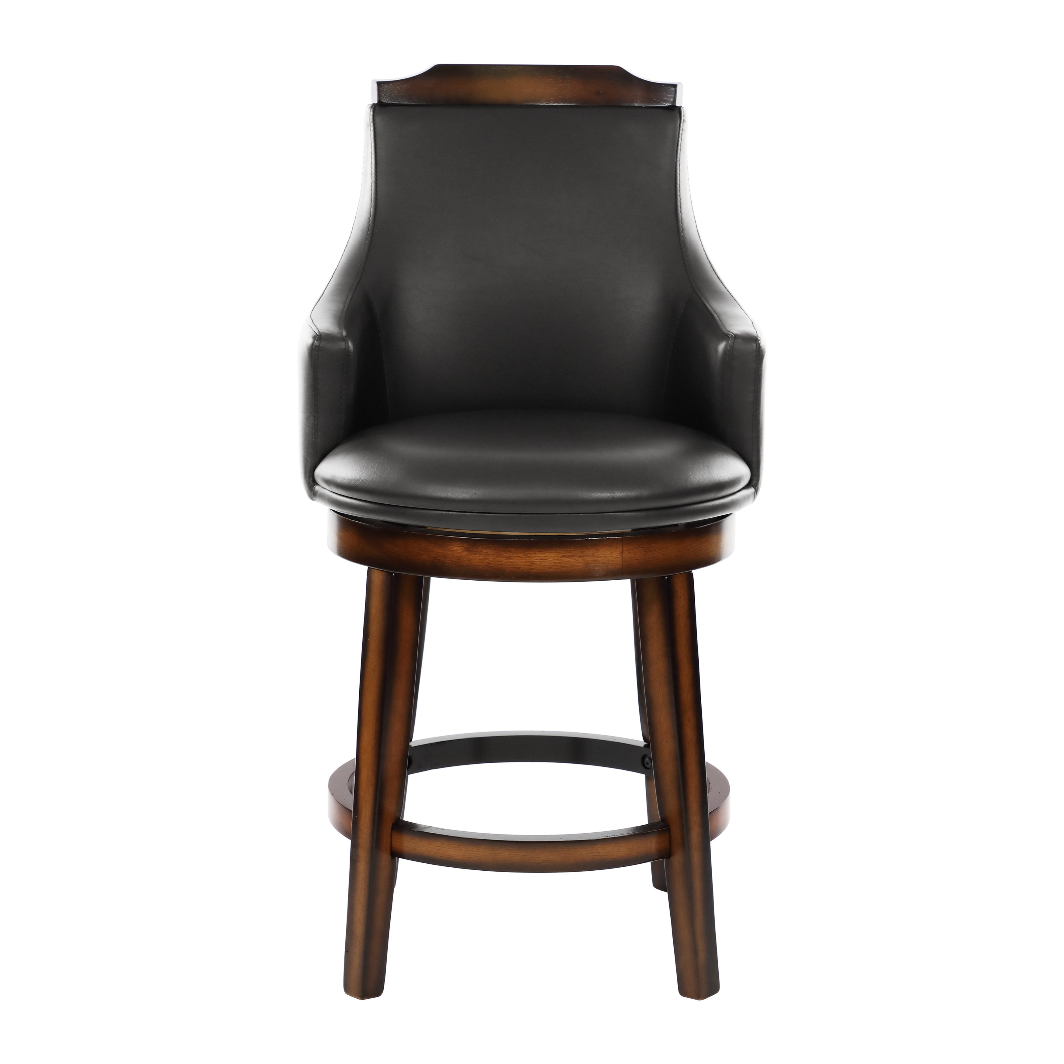2 Home Elegance Bayshore Oak Brown Swivel Counter Height Chairs