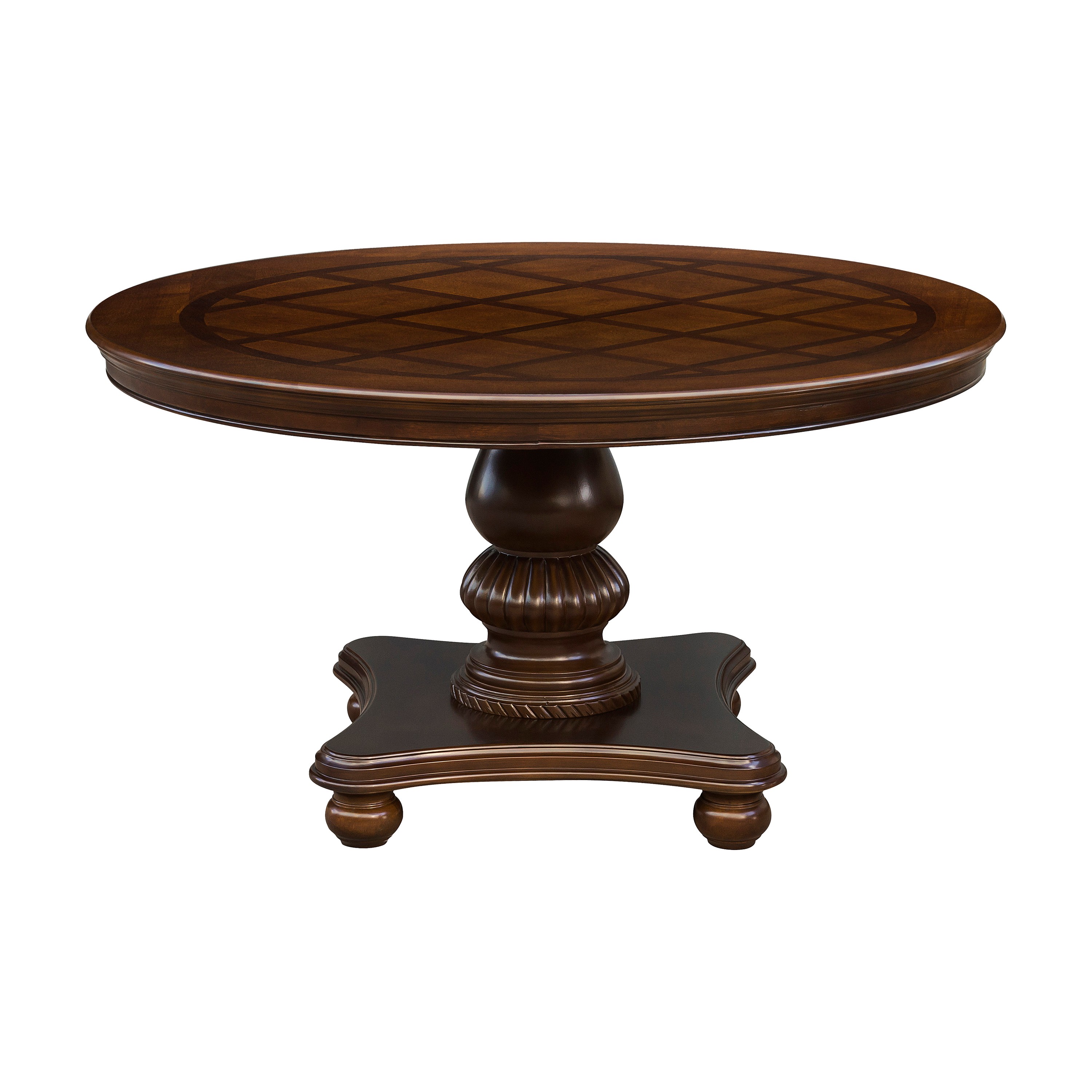 Home Elegance Lordsburg Brown Cherry Round Dining Table