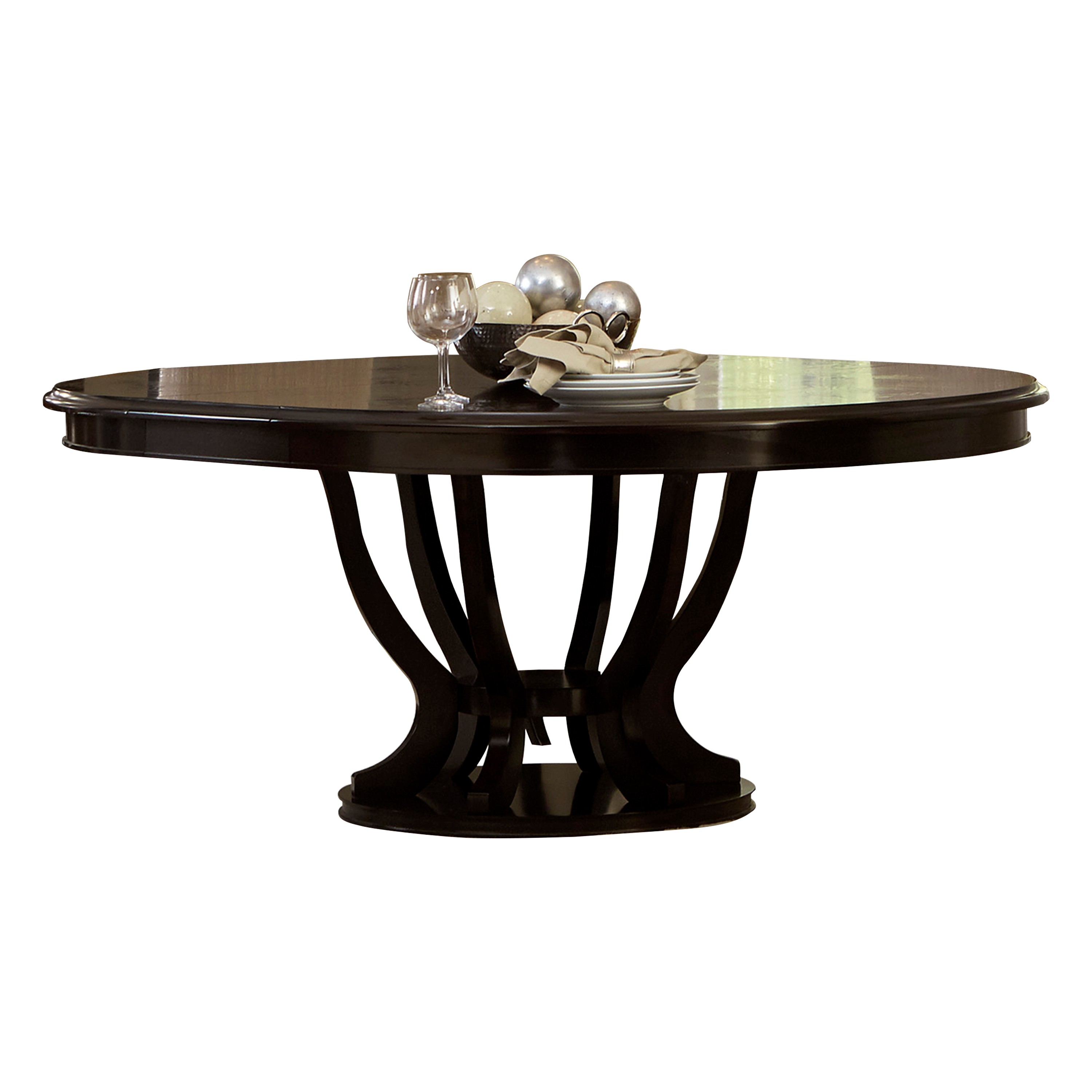 Home Elegance Savion Espresso Round Oval Dining Table