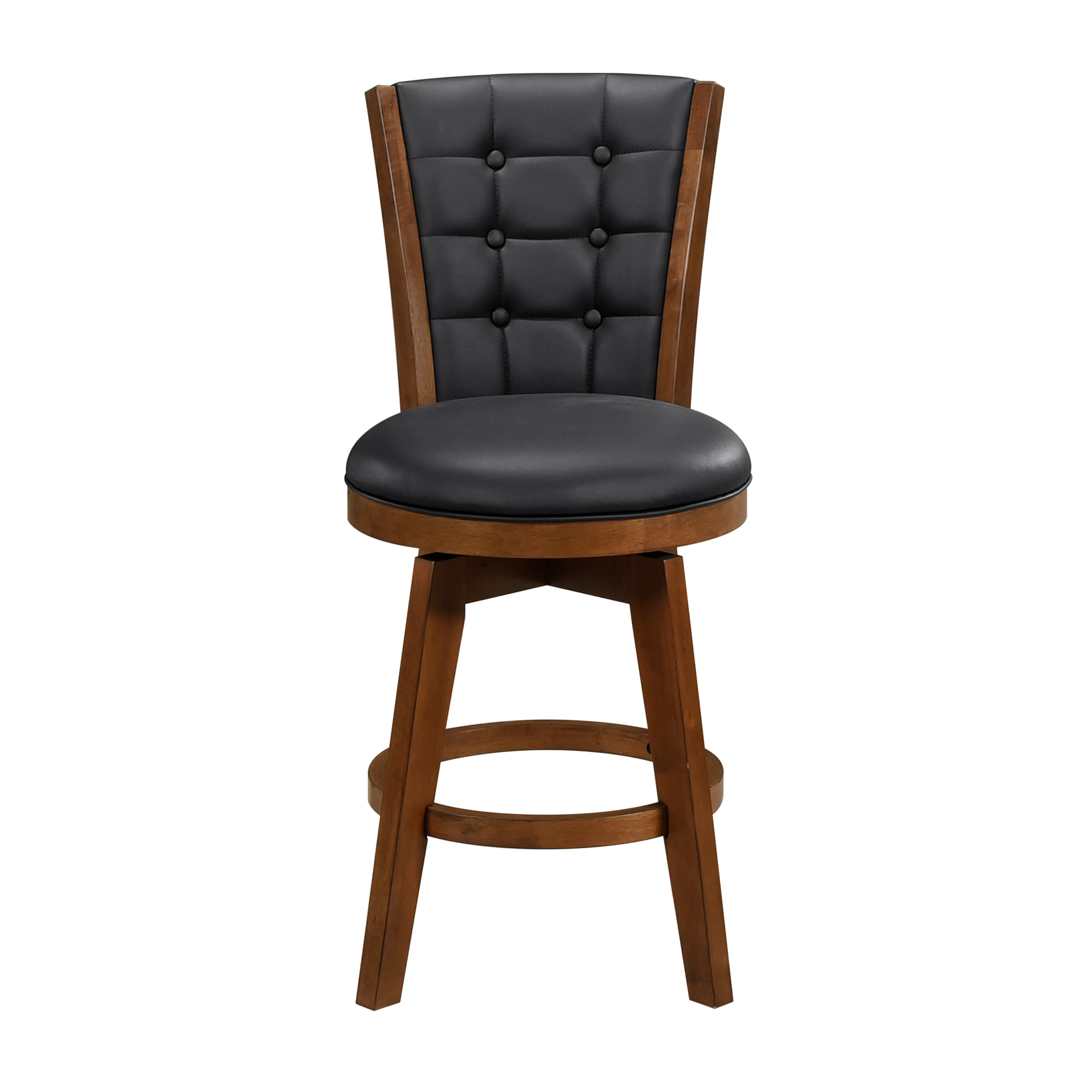 2 Home Elegance Medford Black Chestnut Swivel Counter Height Chairs