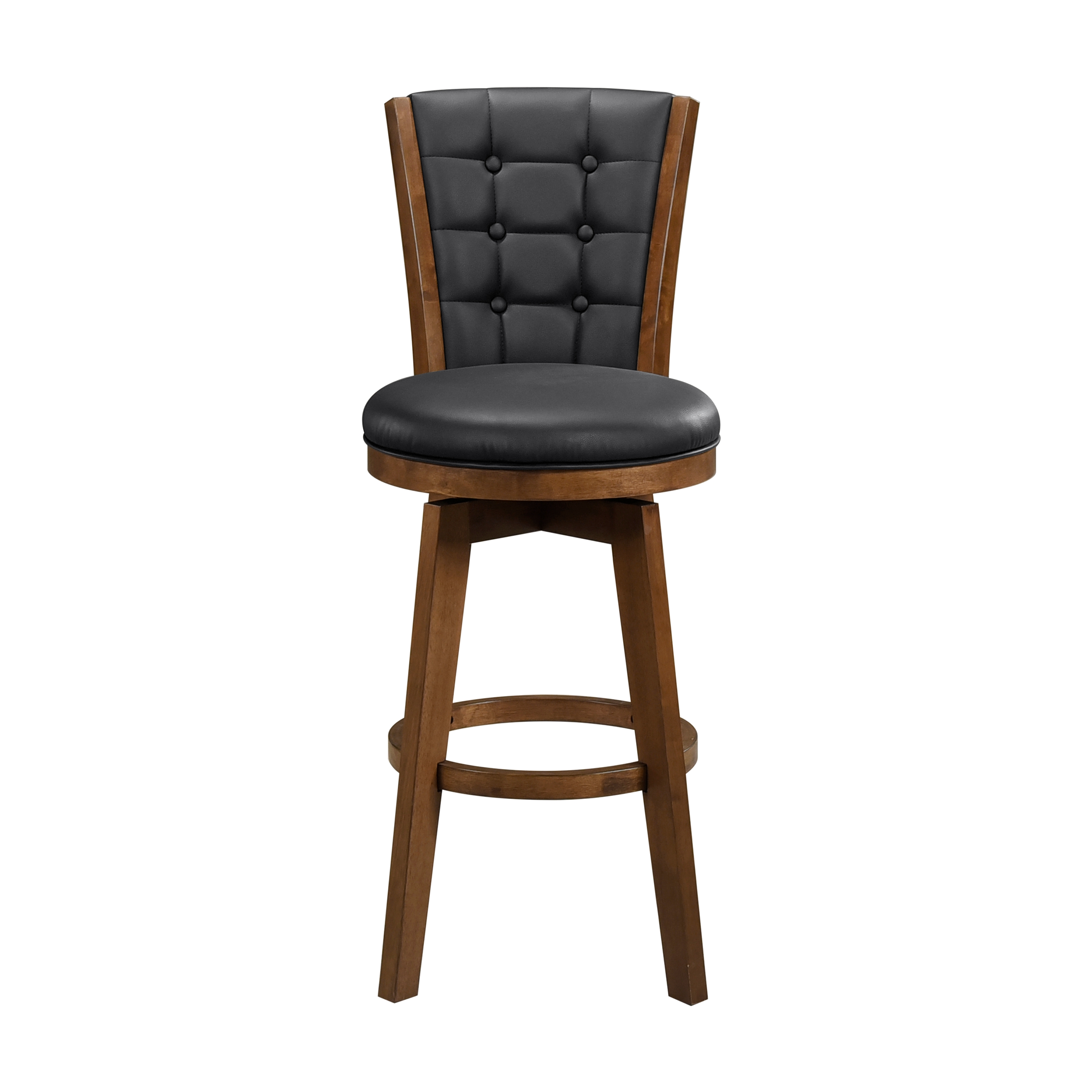 2 Home Elegance Medford Black Chestnut Swivel Pub Height Chairs