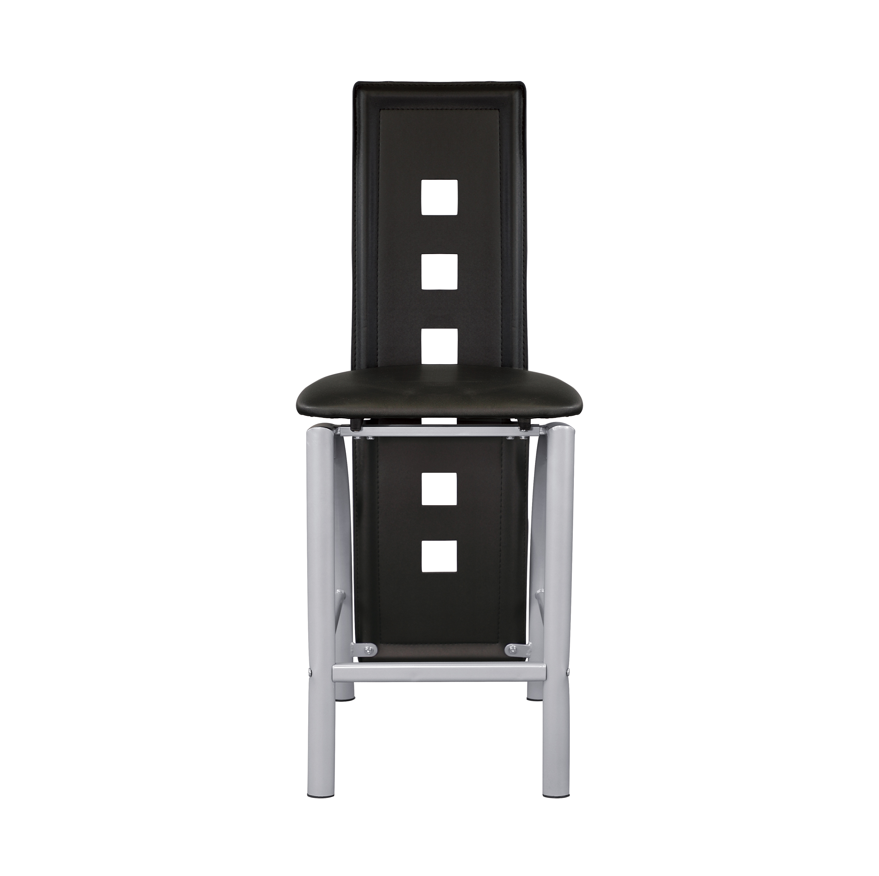 2 Home Elegance Sona Gold Silver Champagne Black Counter Height Chairs