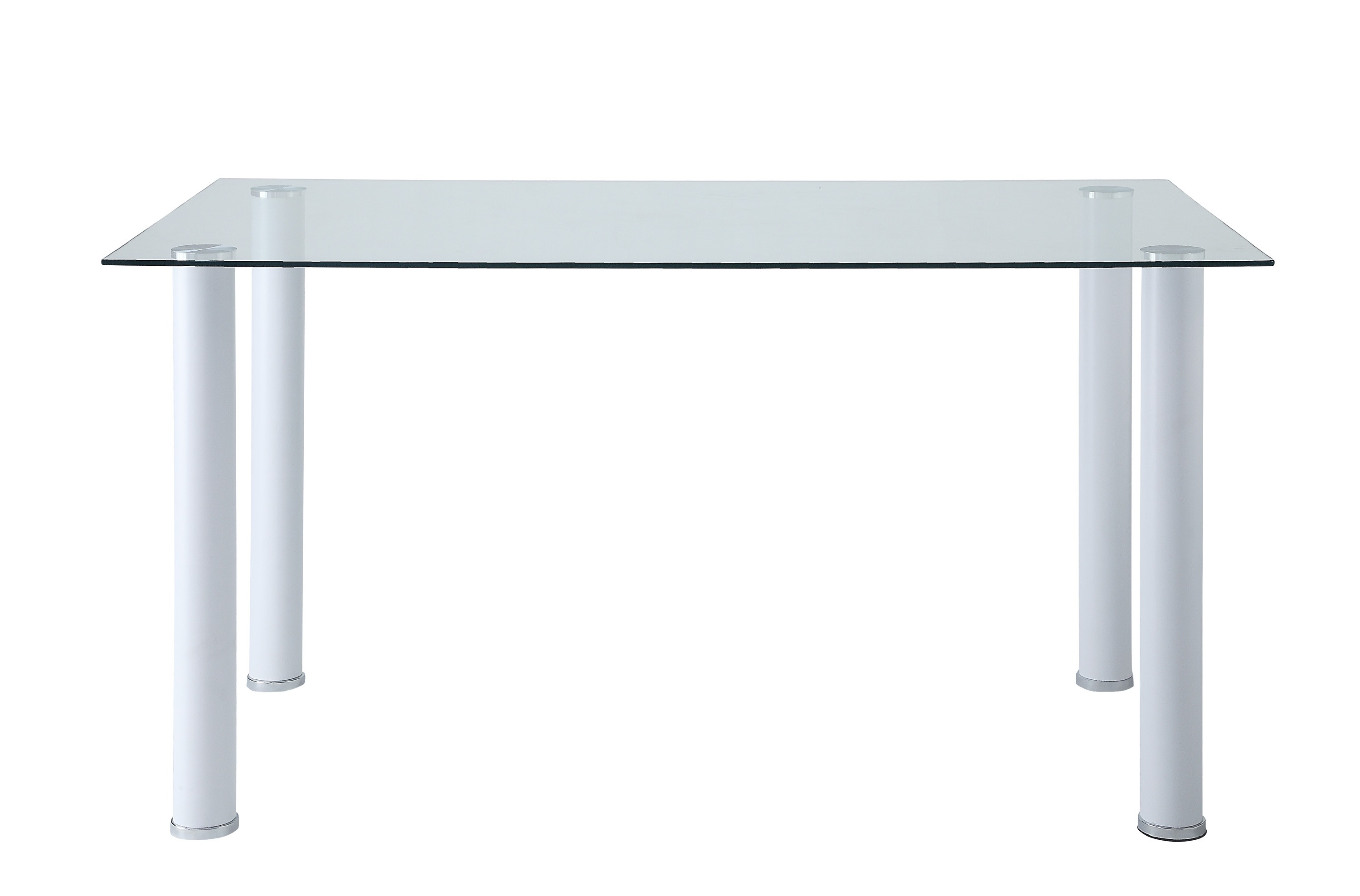 Home Elegance Florian White Silver Dining Table