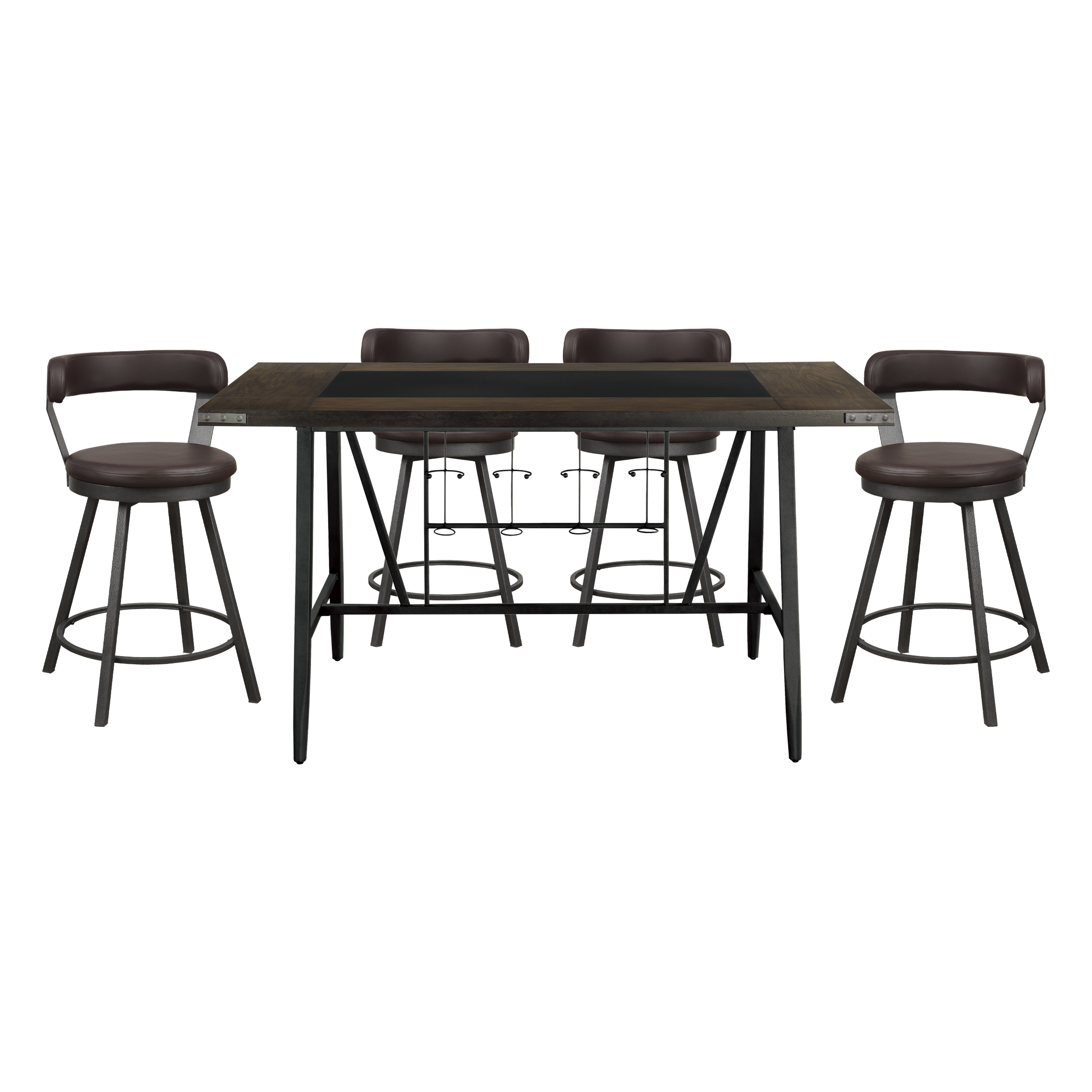 Home Elegance Appert Gray Brown 5pc Counter Height Set