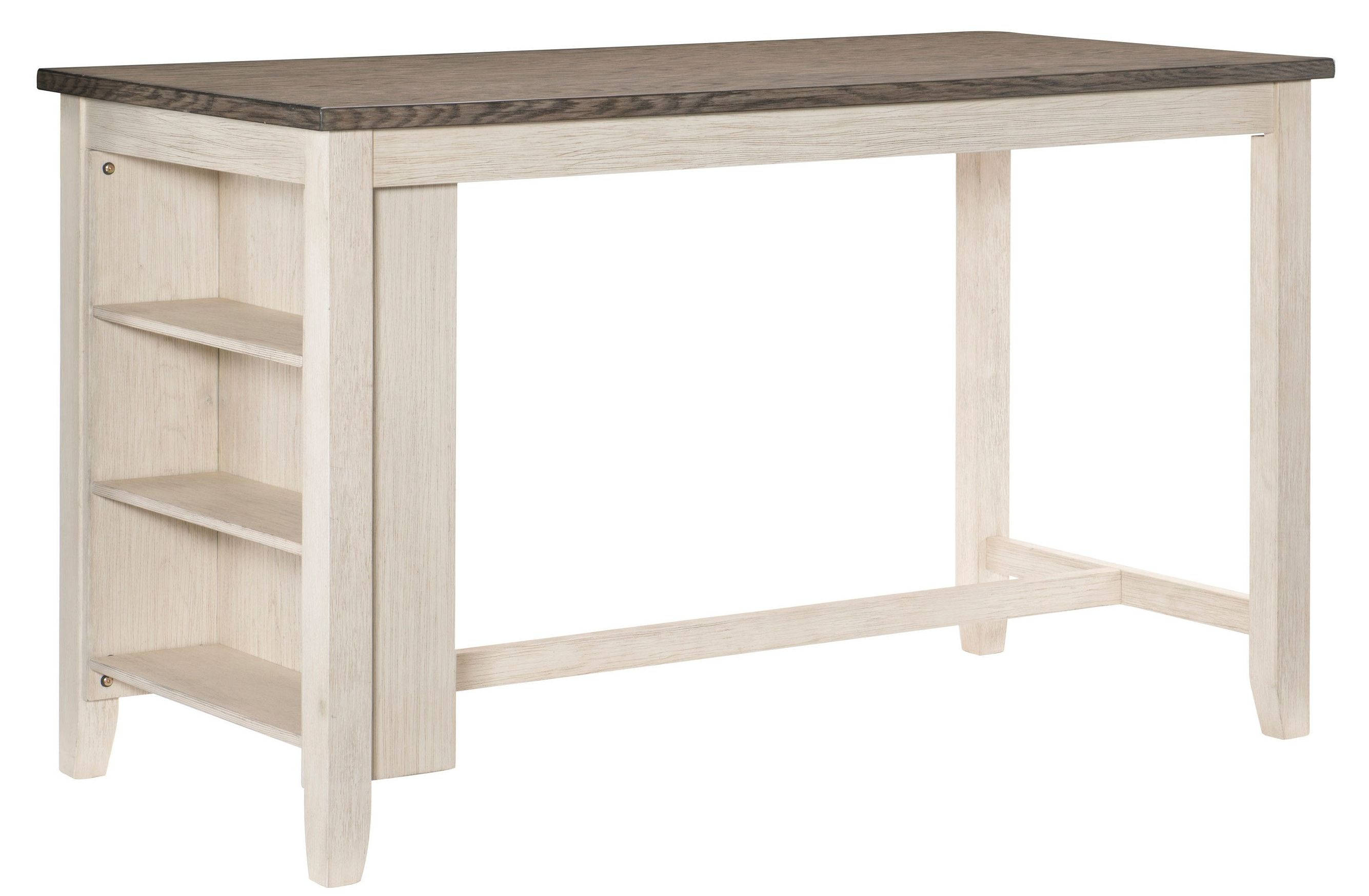 Home Elegance Timbre White Brown Counter Height Table