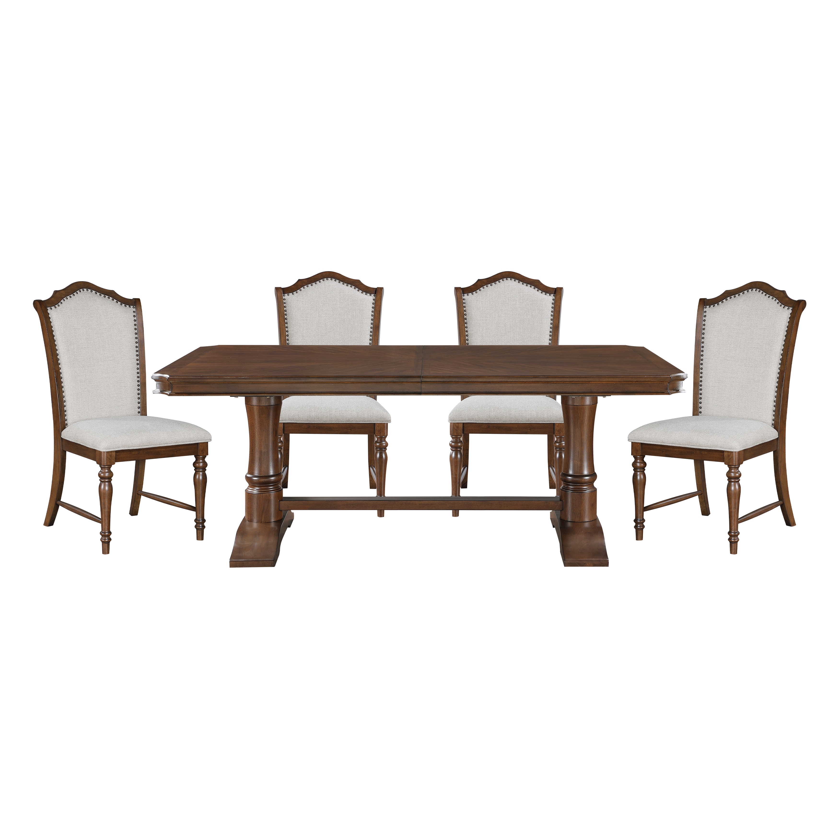 Home Elegance Rexford Cherry Gray 5pc Dining Room Set
