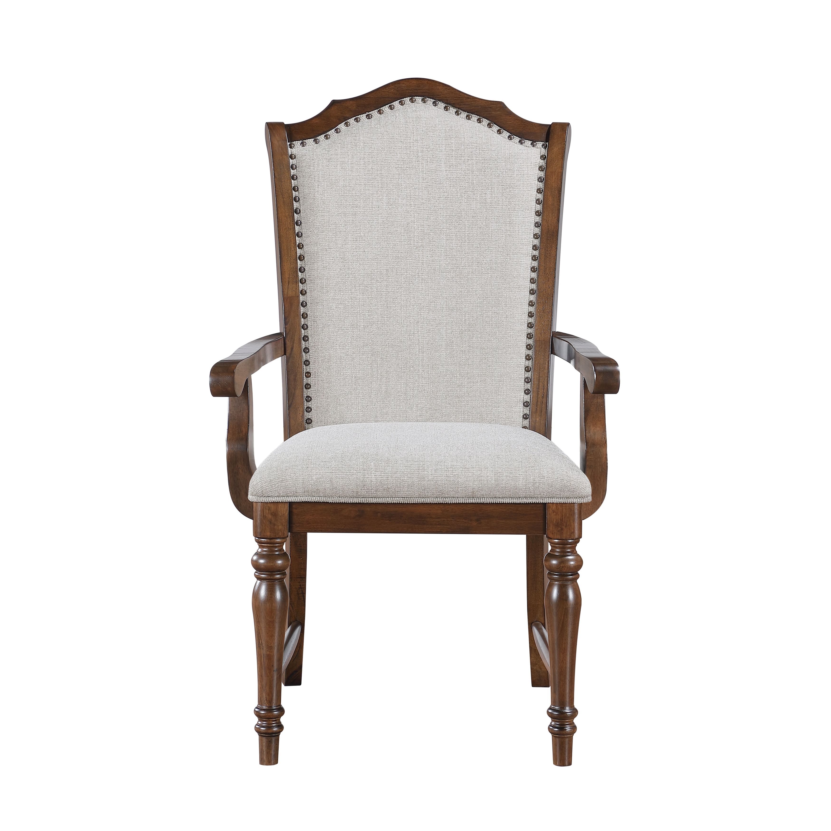2 Home Elegance Rexford Cherry Gray Arm Chairs