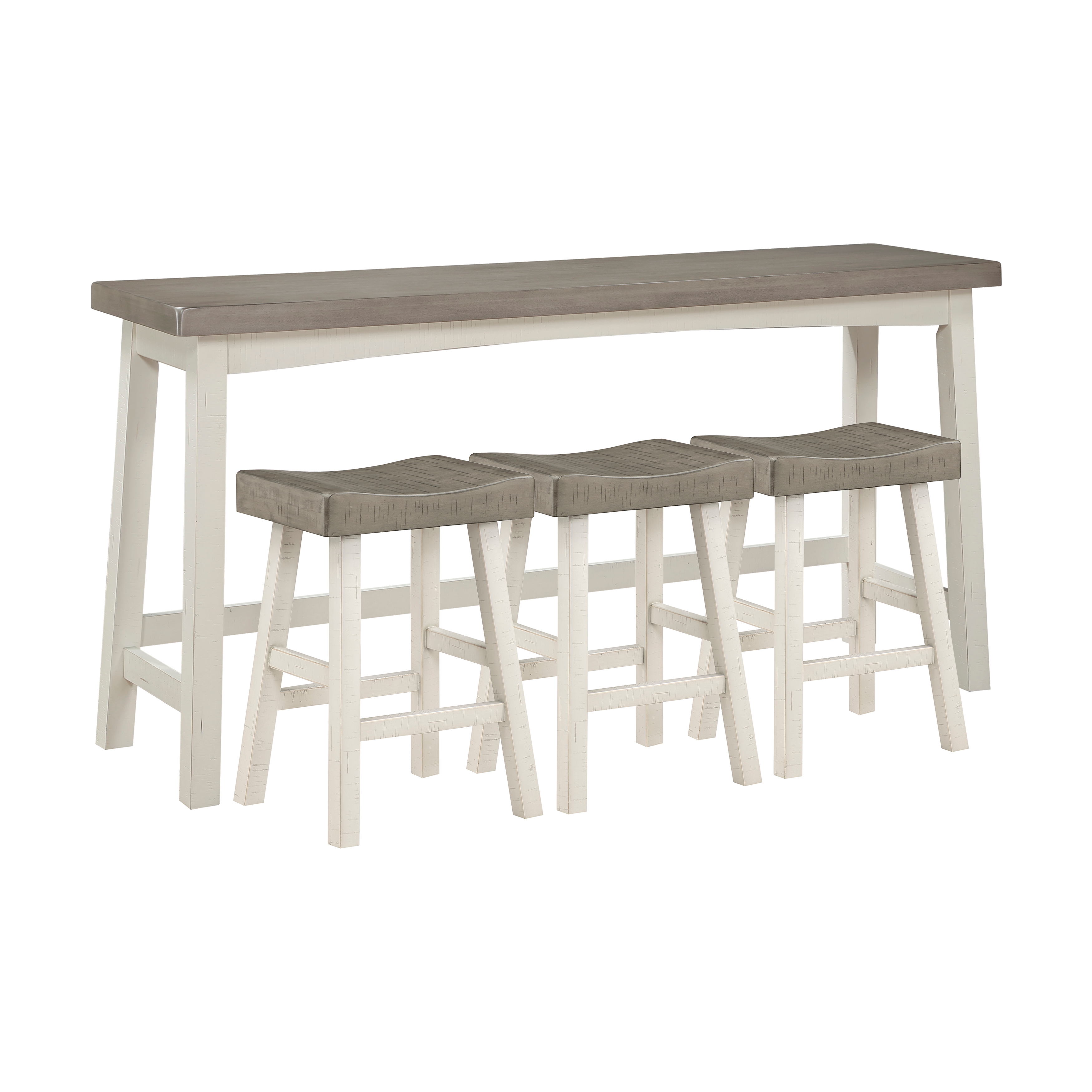 Home Elegance Caspian Brown White 4pc Counter Height Set