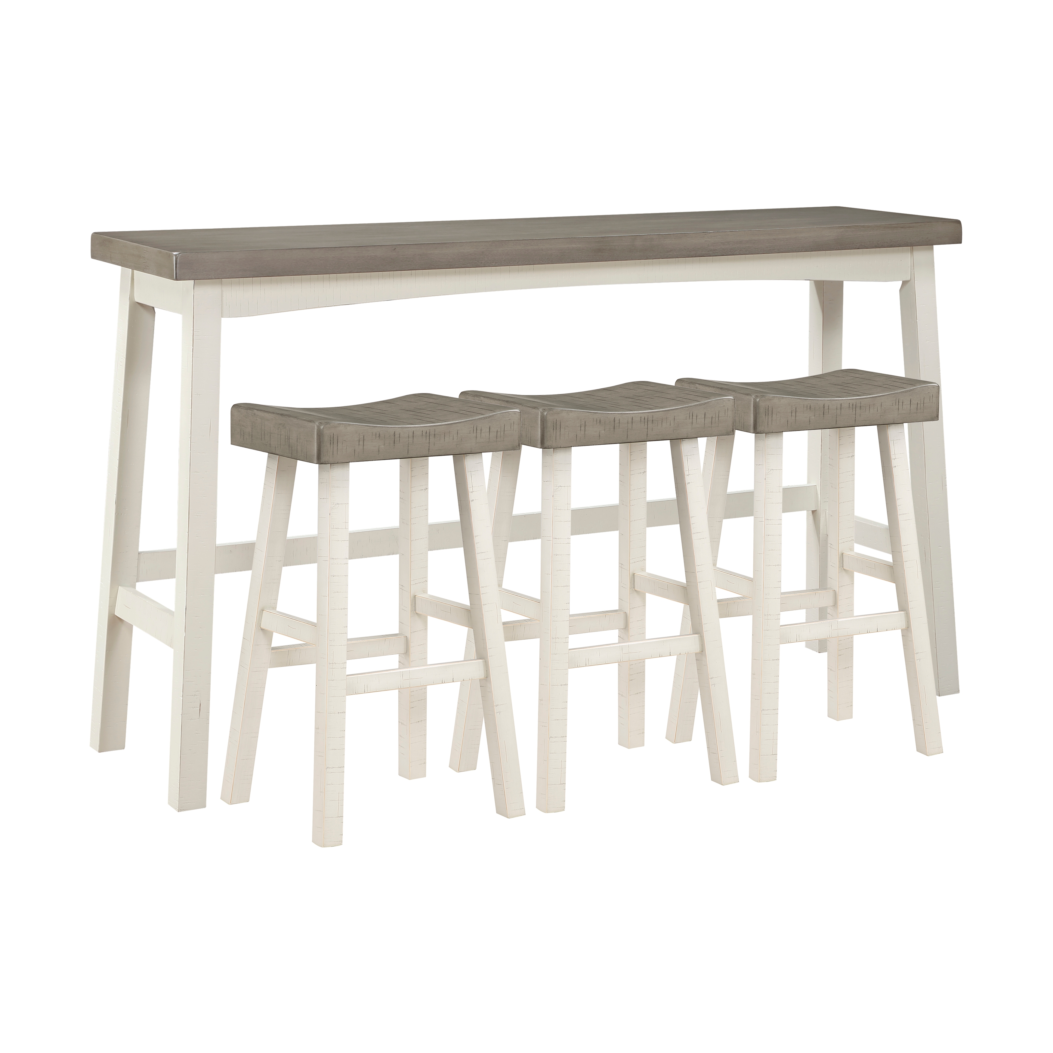 Home Elegance Caspian Brown White 4pc Pub Height Set