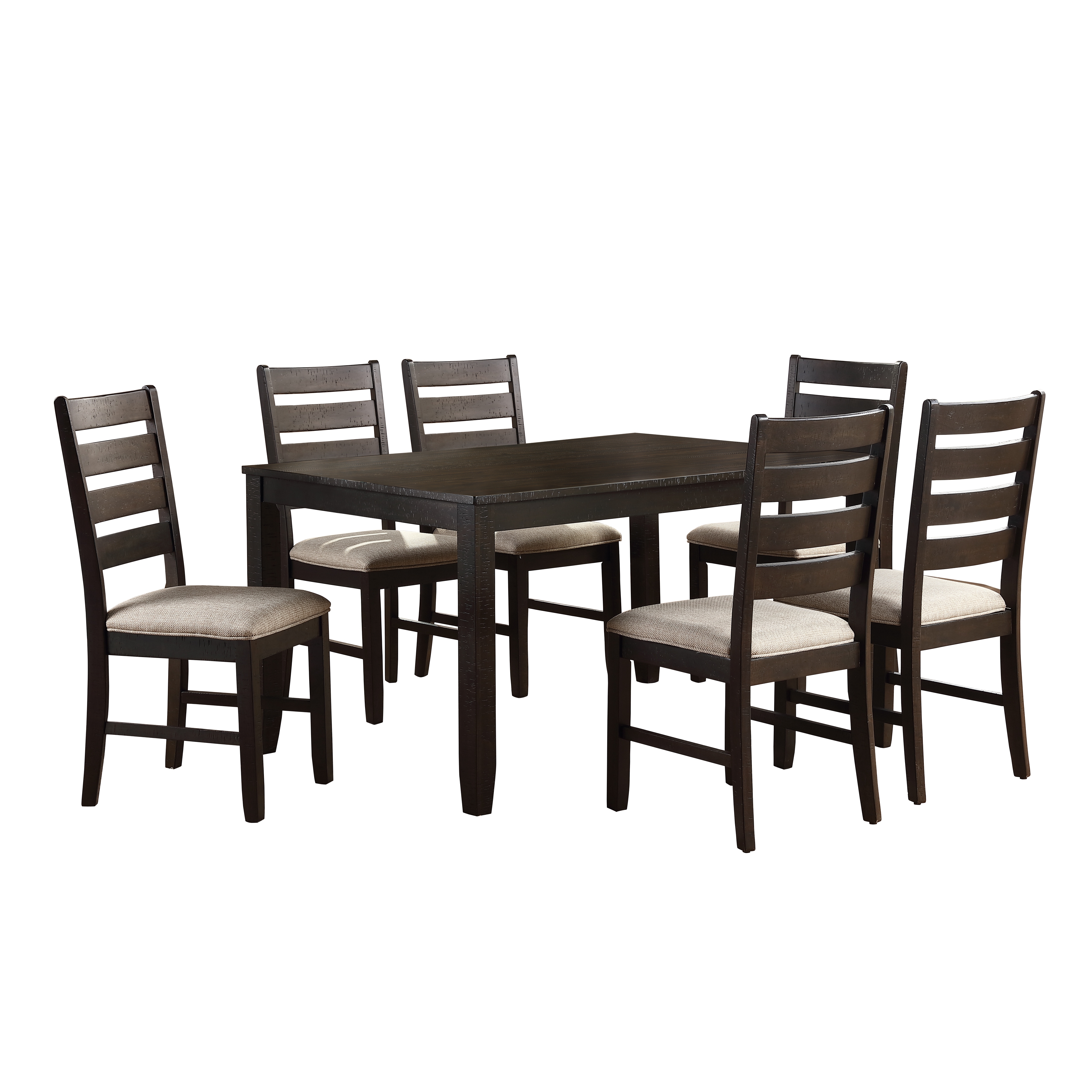 Home Elegance Blair Farm Brown Beige 7pc Dinette Room Set