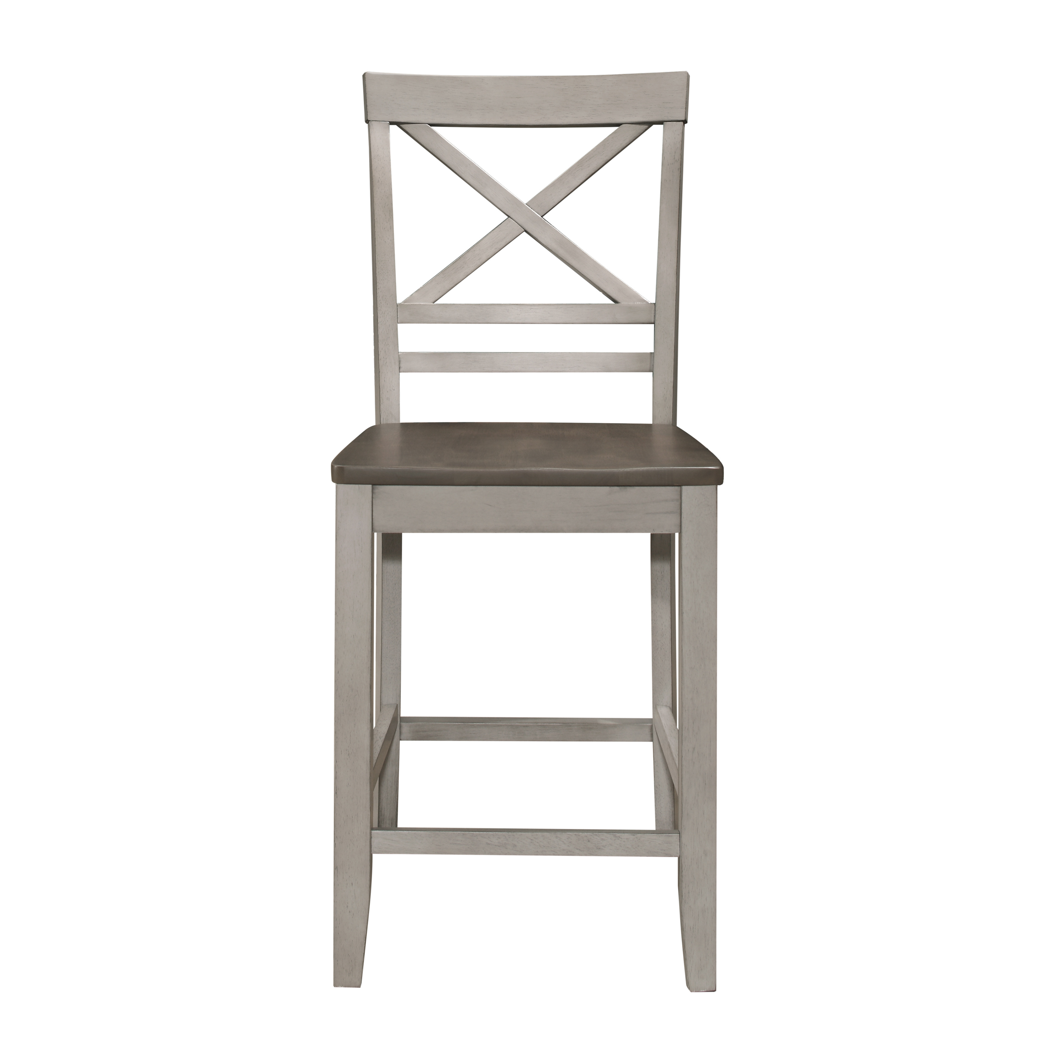 2 Home Elegance Brightleaf Brown Gray Counter Height Chairs