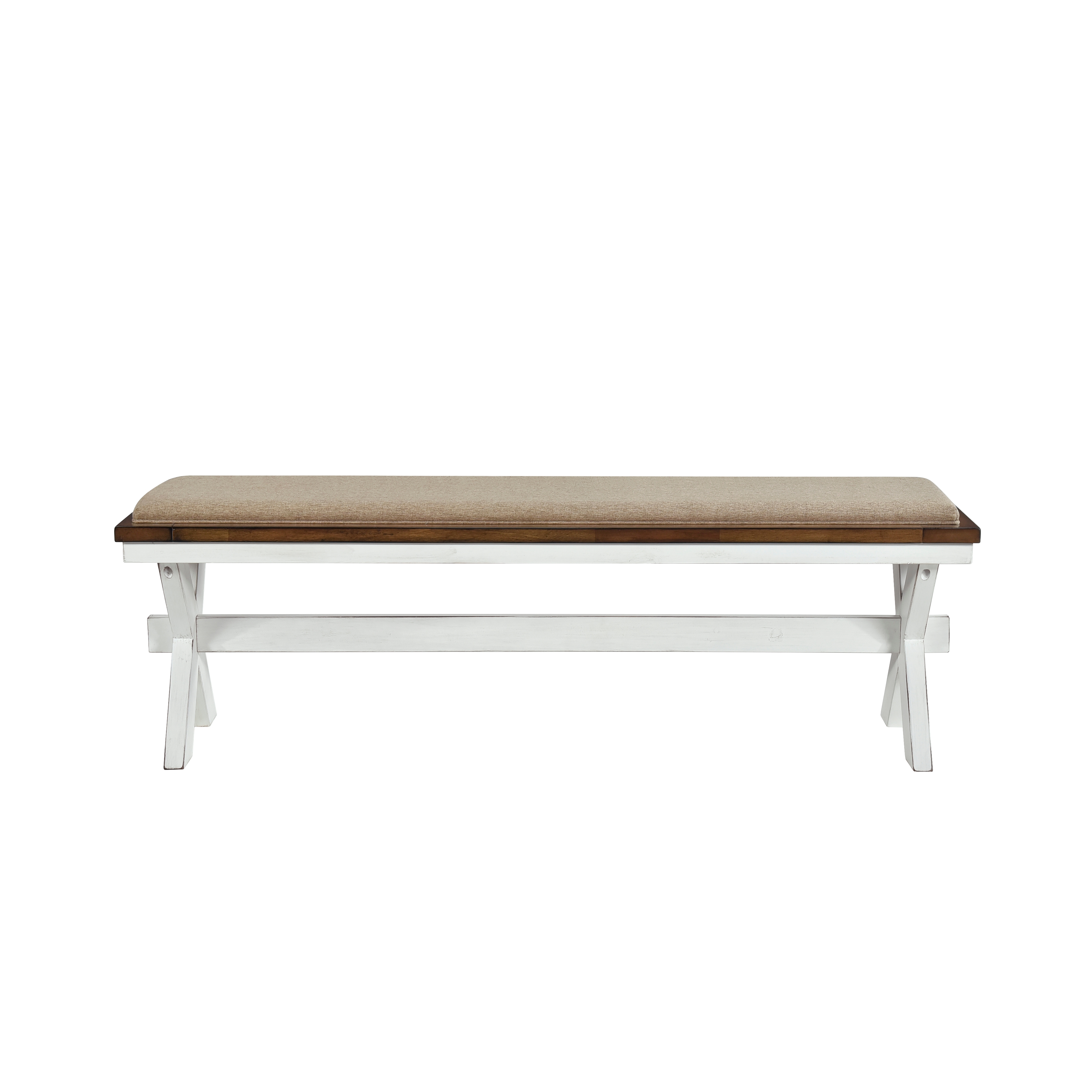 Home Elegance Brunson Oak White Brown Bench
