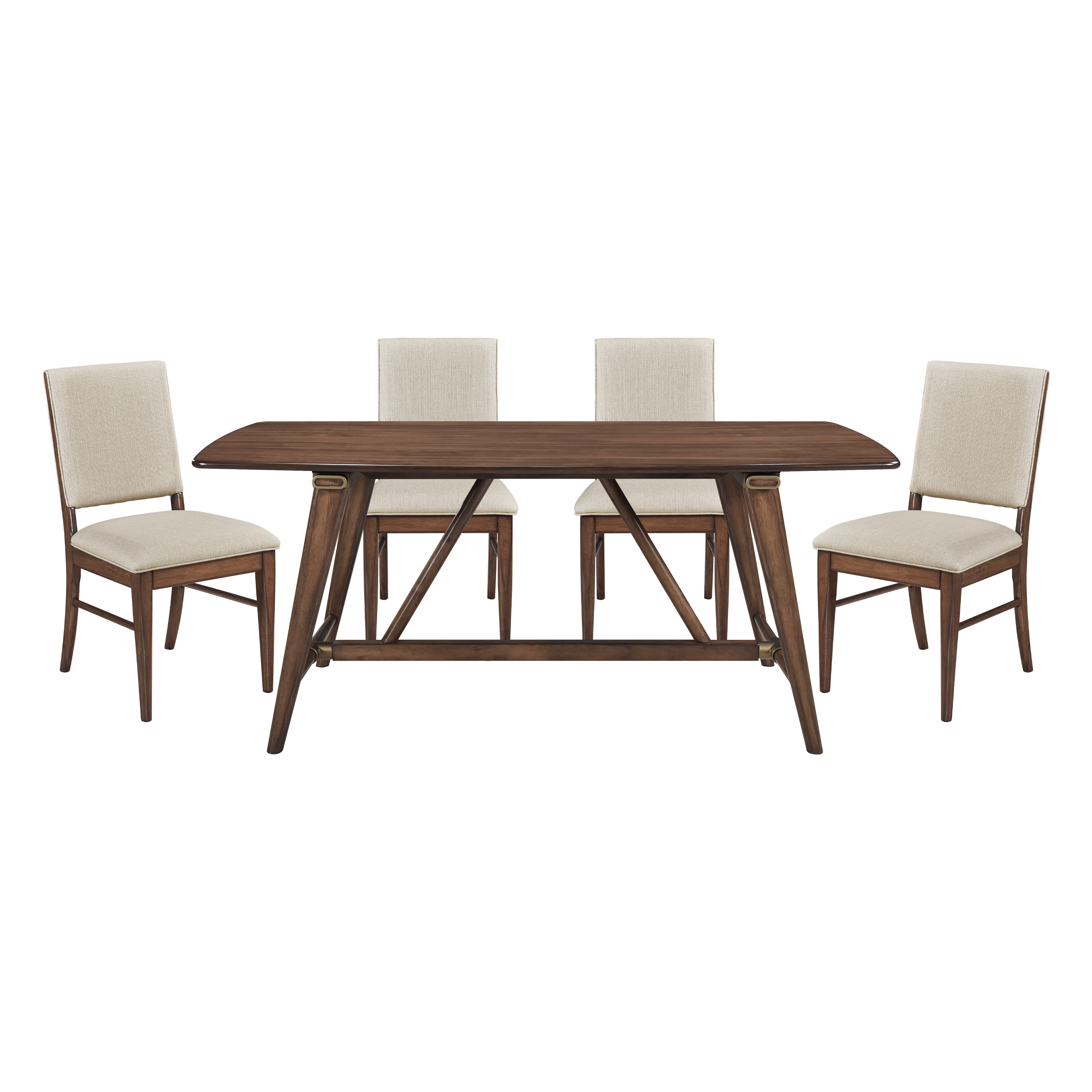 Home Elegance Monroe Brown Walnut 5pc Dining Room Set