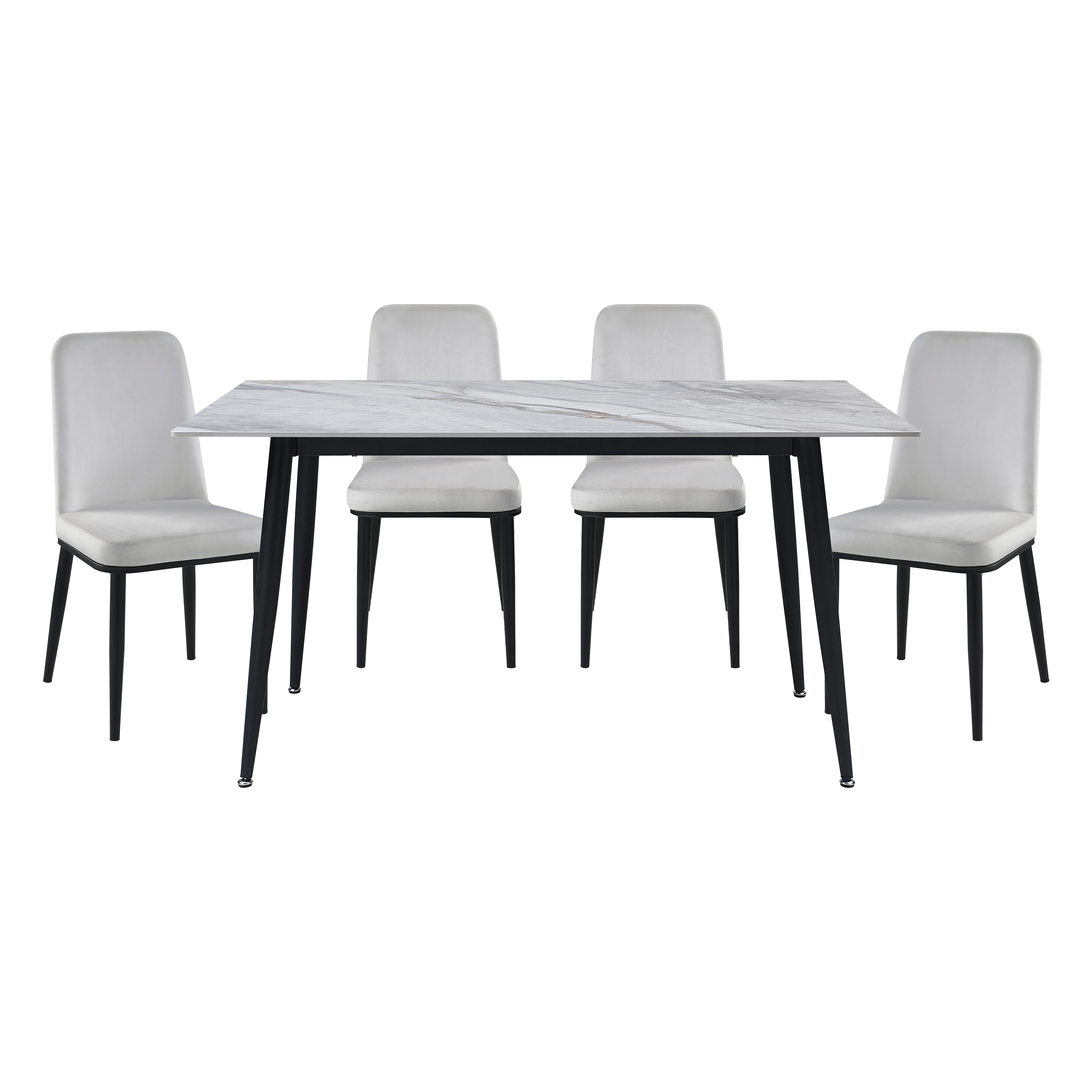 Home Elegance Salerno Beige Gray White 5pc Dining Room Set