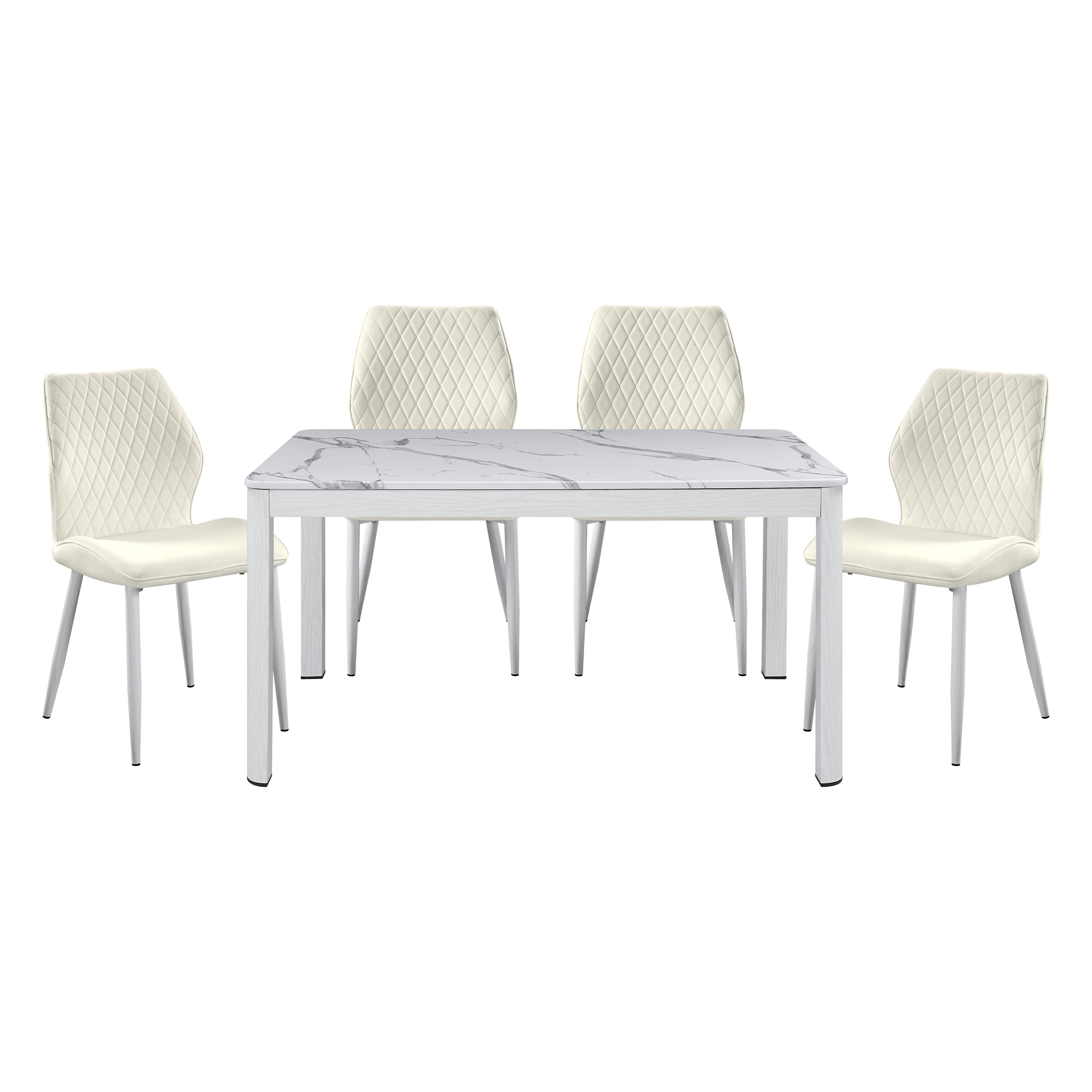 Home Elegance Hollis Beige White 5pc Dining Room Set