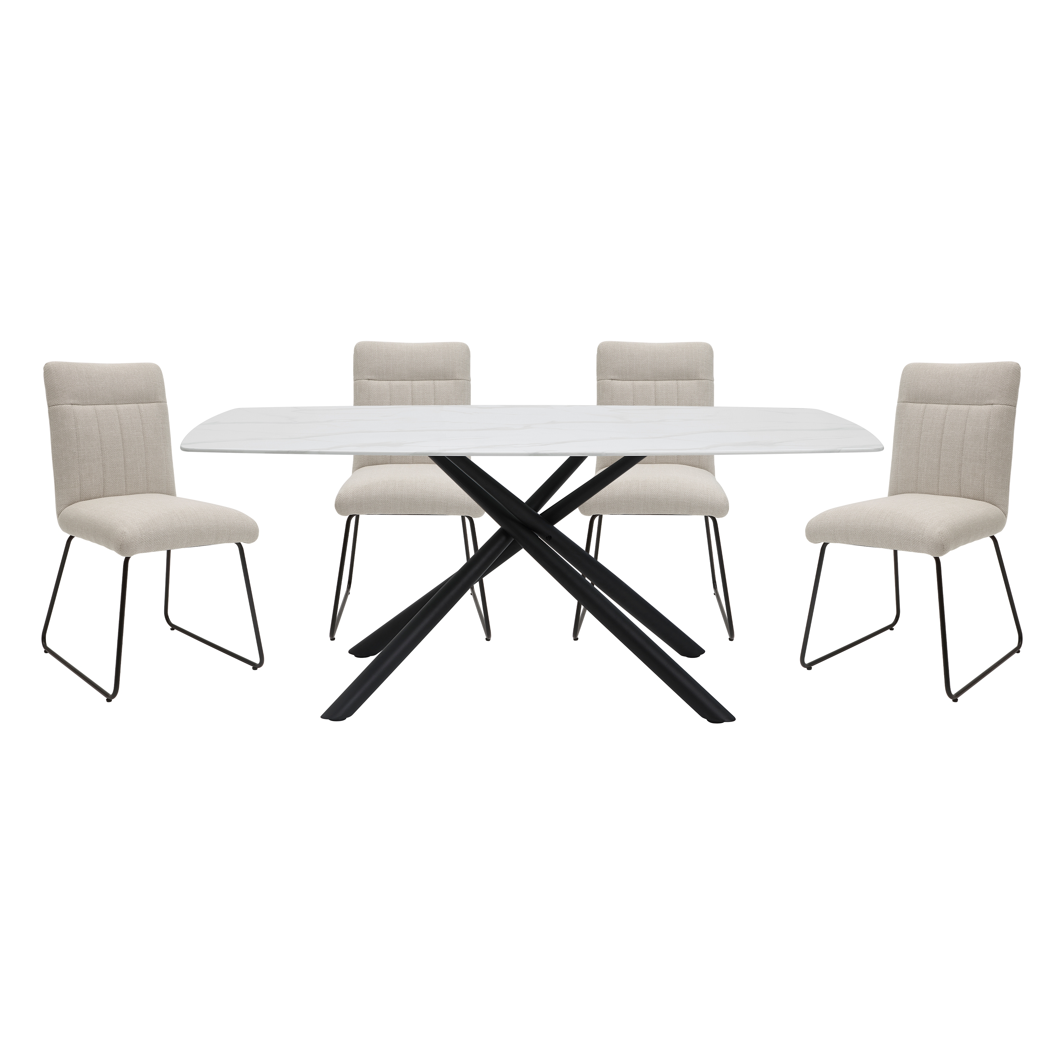 Home Elegance Benito Beige Black White 5pc Dining Room Set
