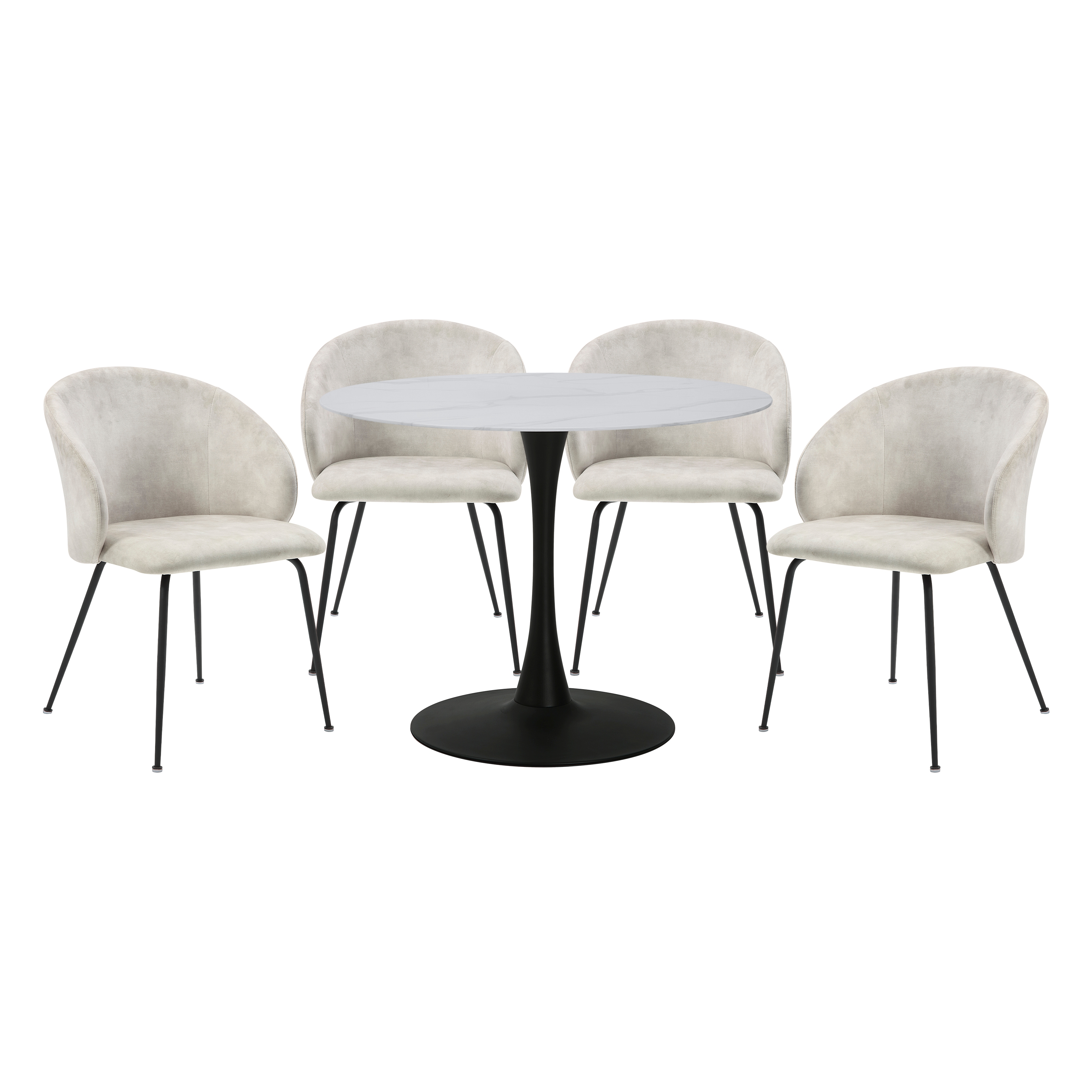 Home Elegance Cosimo Beige Black 5pc Dining Room Set