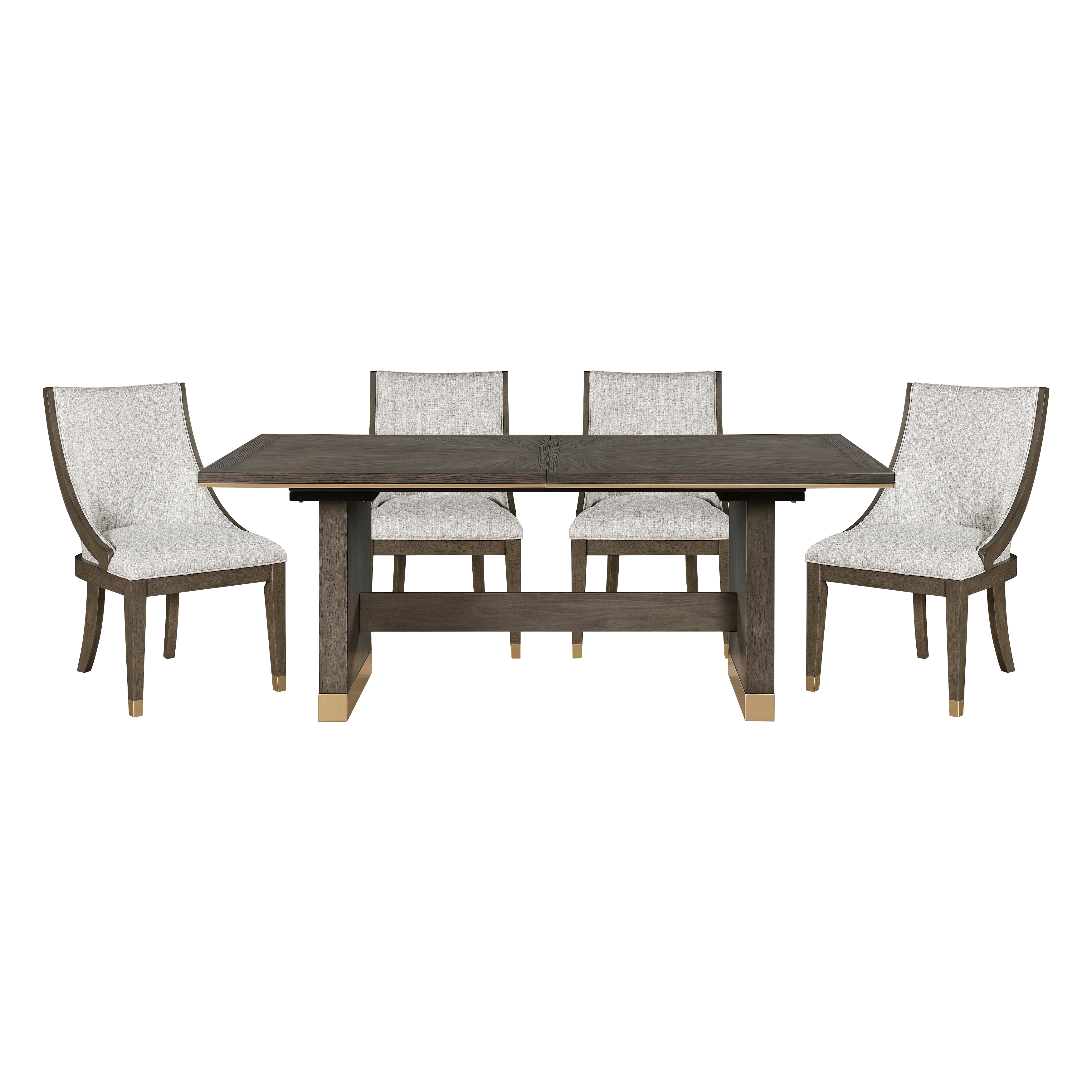 Home Elegance Griffin Brown Gold Beige 5pc Dining Room Set