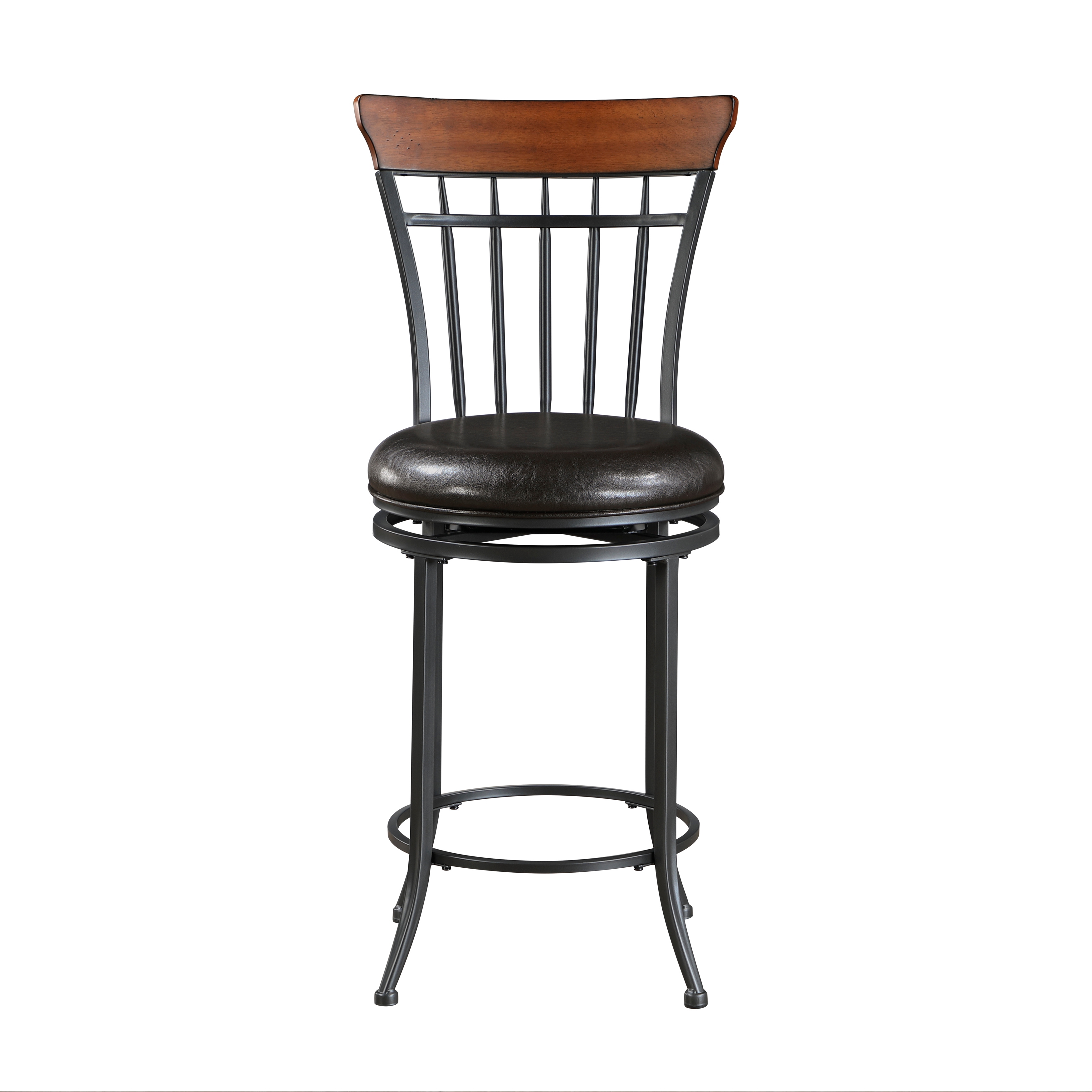 Home Elegance Ira Black Brown Swivel Counter Height Chair