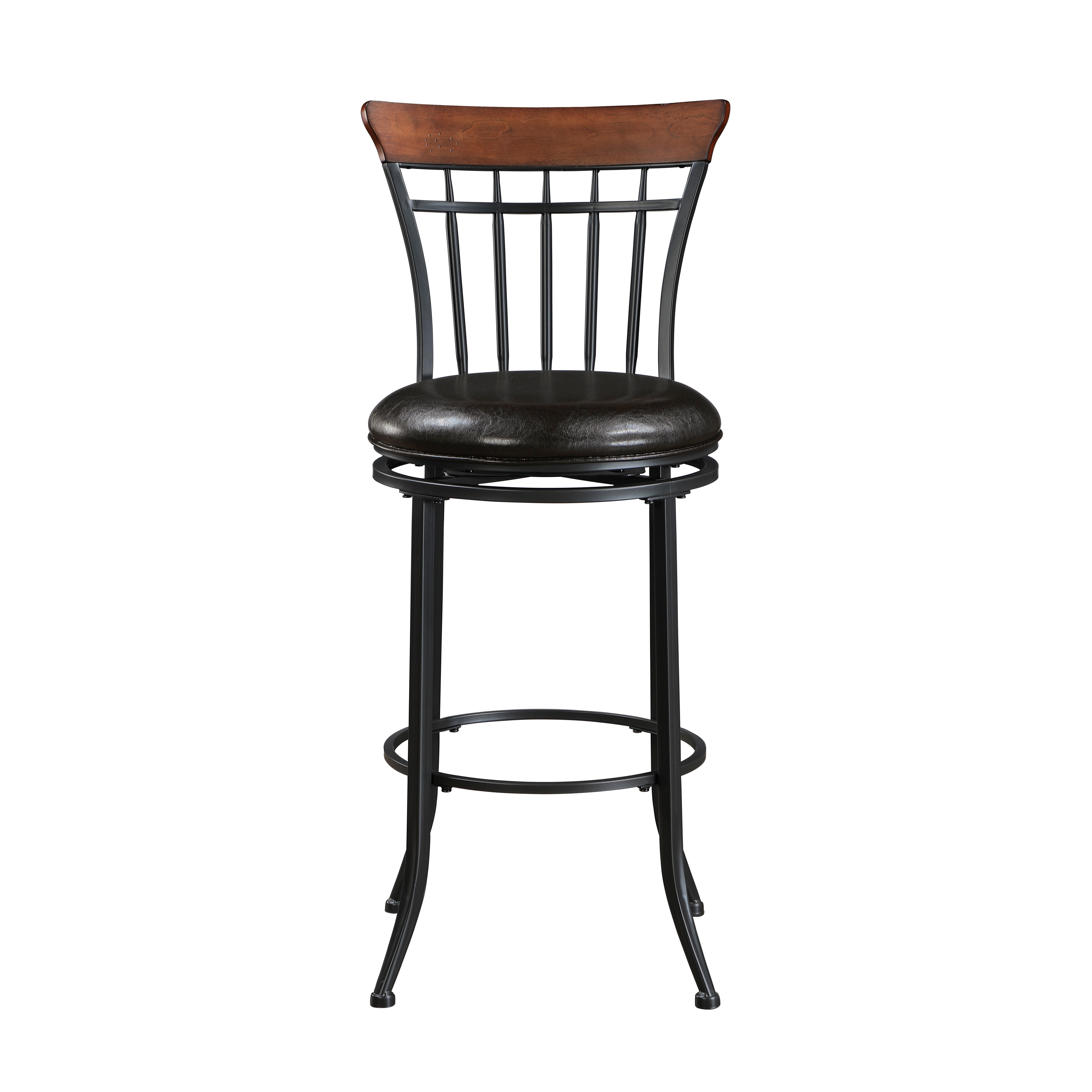 Home Elegance Ira Black Brown Swivel Pub Height Chair