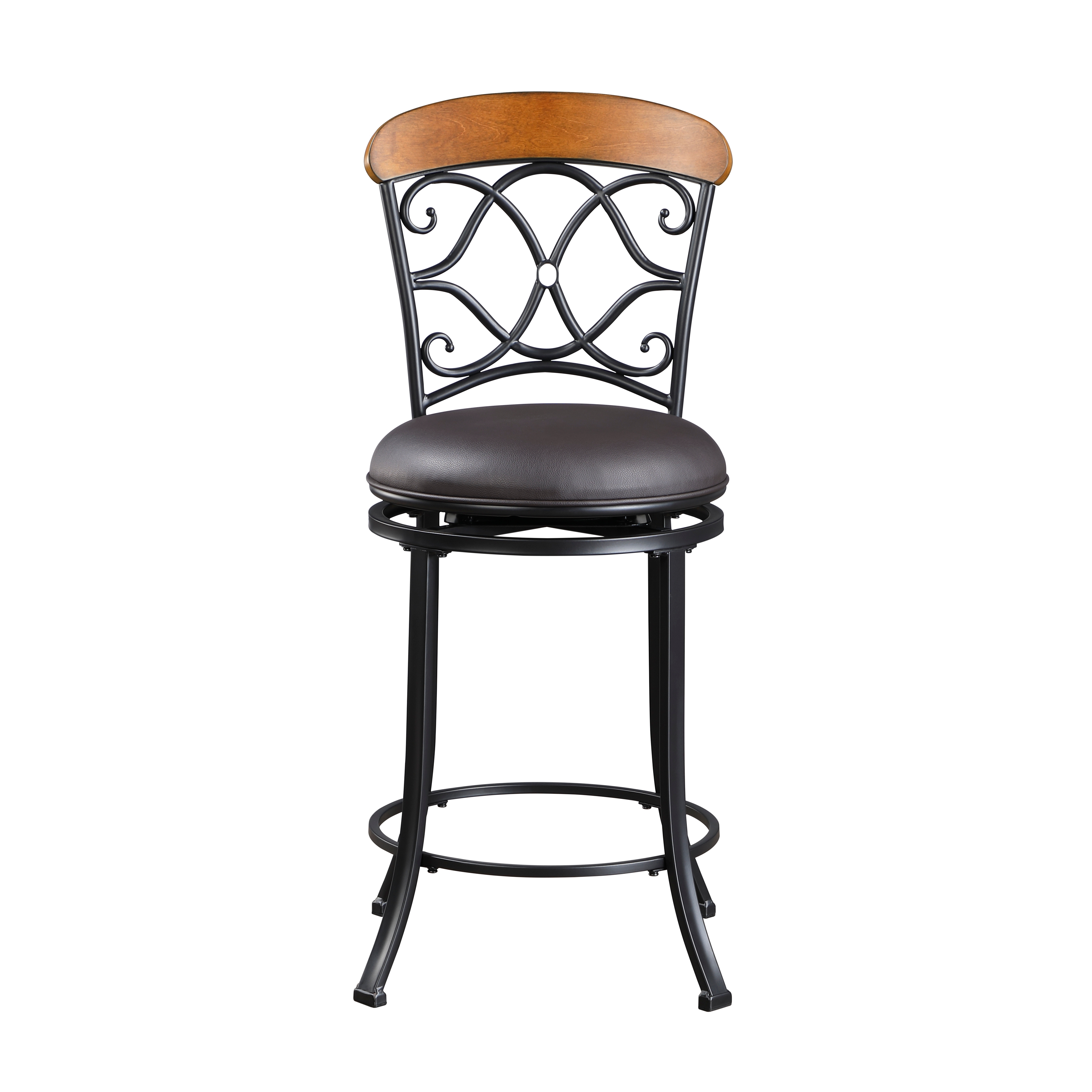 Home Elegance Benson Black Brown Swivel Counter Height Chair