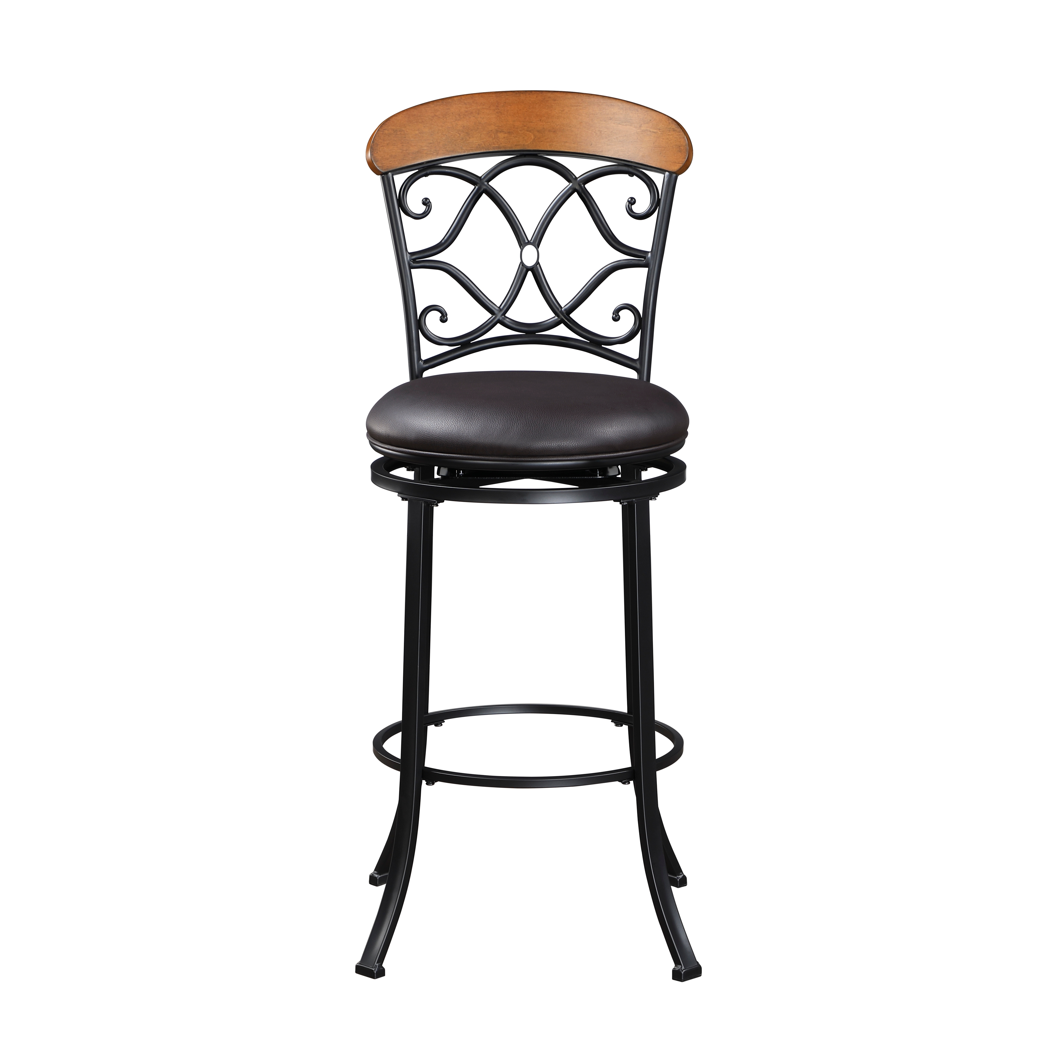Home Elegance Benson Black Brown Swivel Pub Height Chair