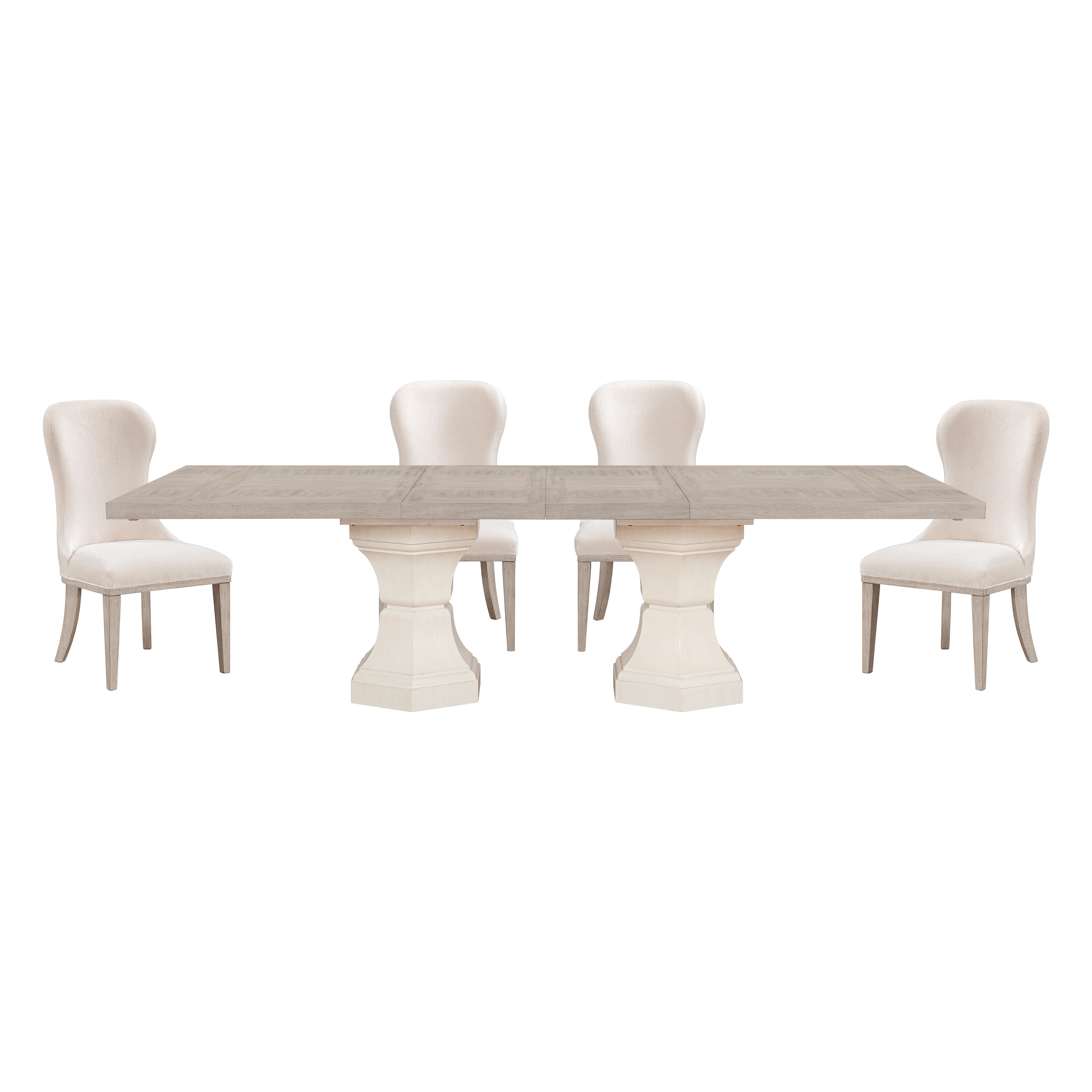 Home Elegance Lofton Beige Natural White 5pc Dining Room Set