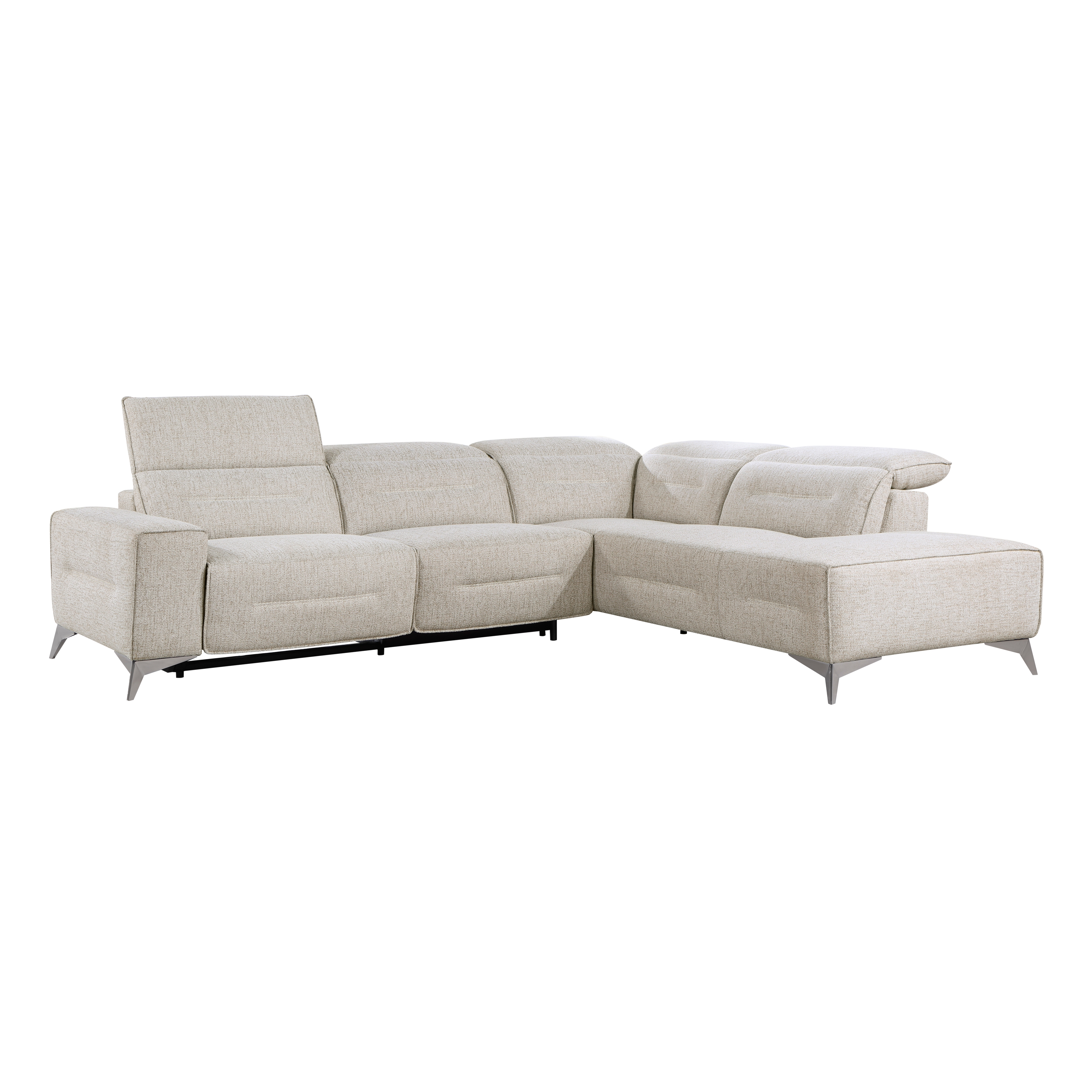 Home Elegance Adahlia Beige 2pc Power Reclining Sectional with Right Chaise