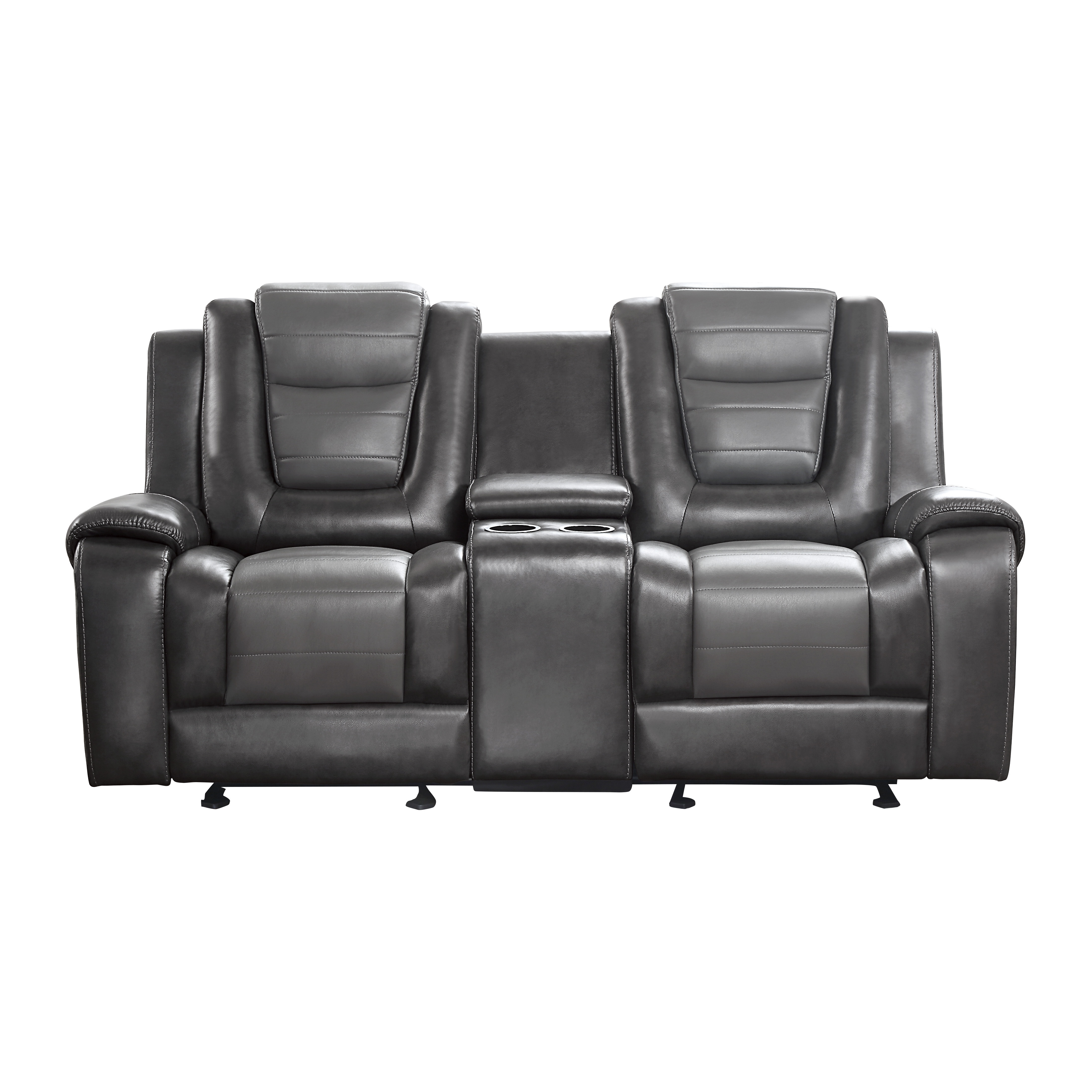 Double Glider Reclining Love Seat with Center Console