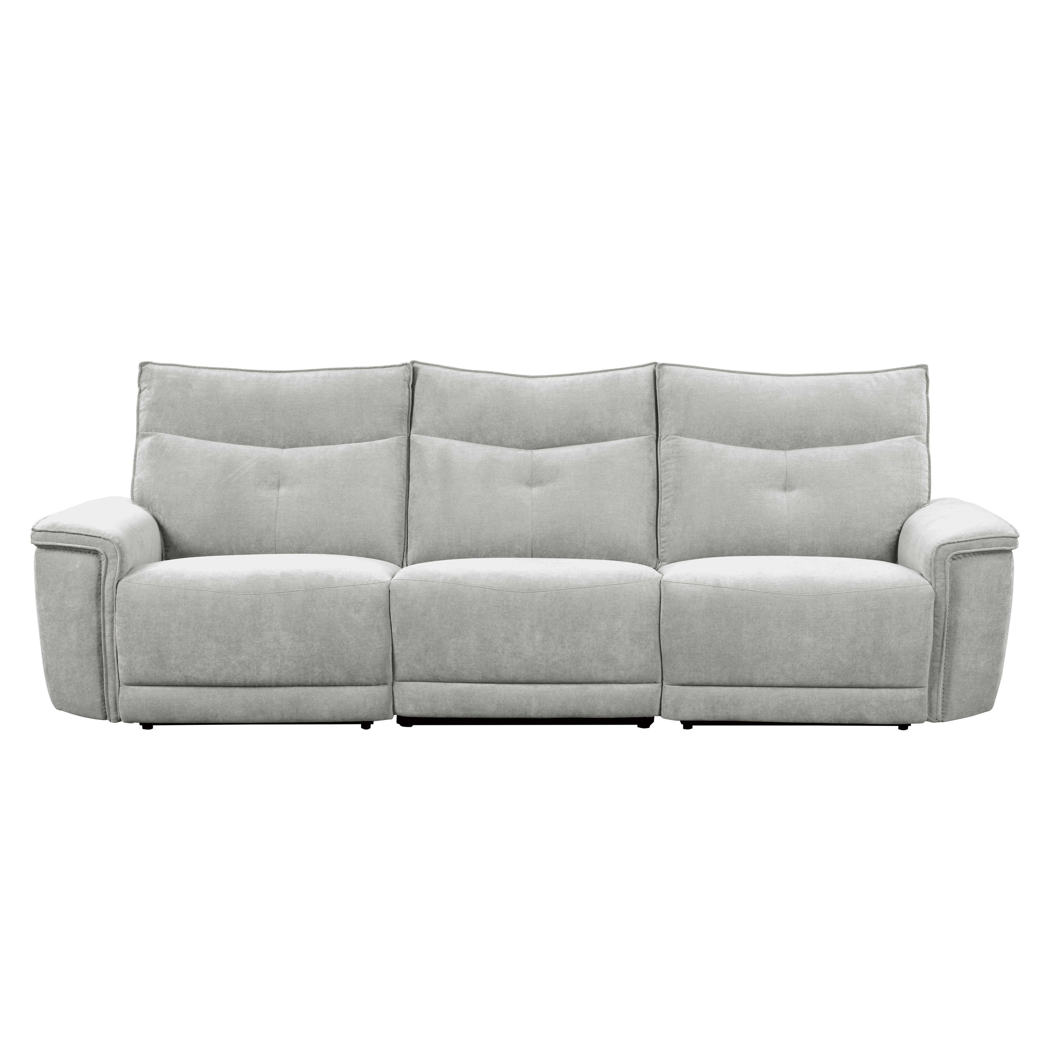 Home Elegance Tesoro Gray Power Double Reclining Power Headrests Sofa